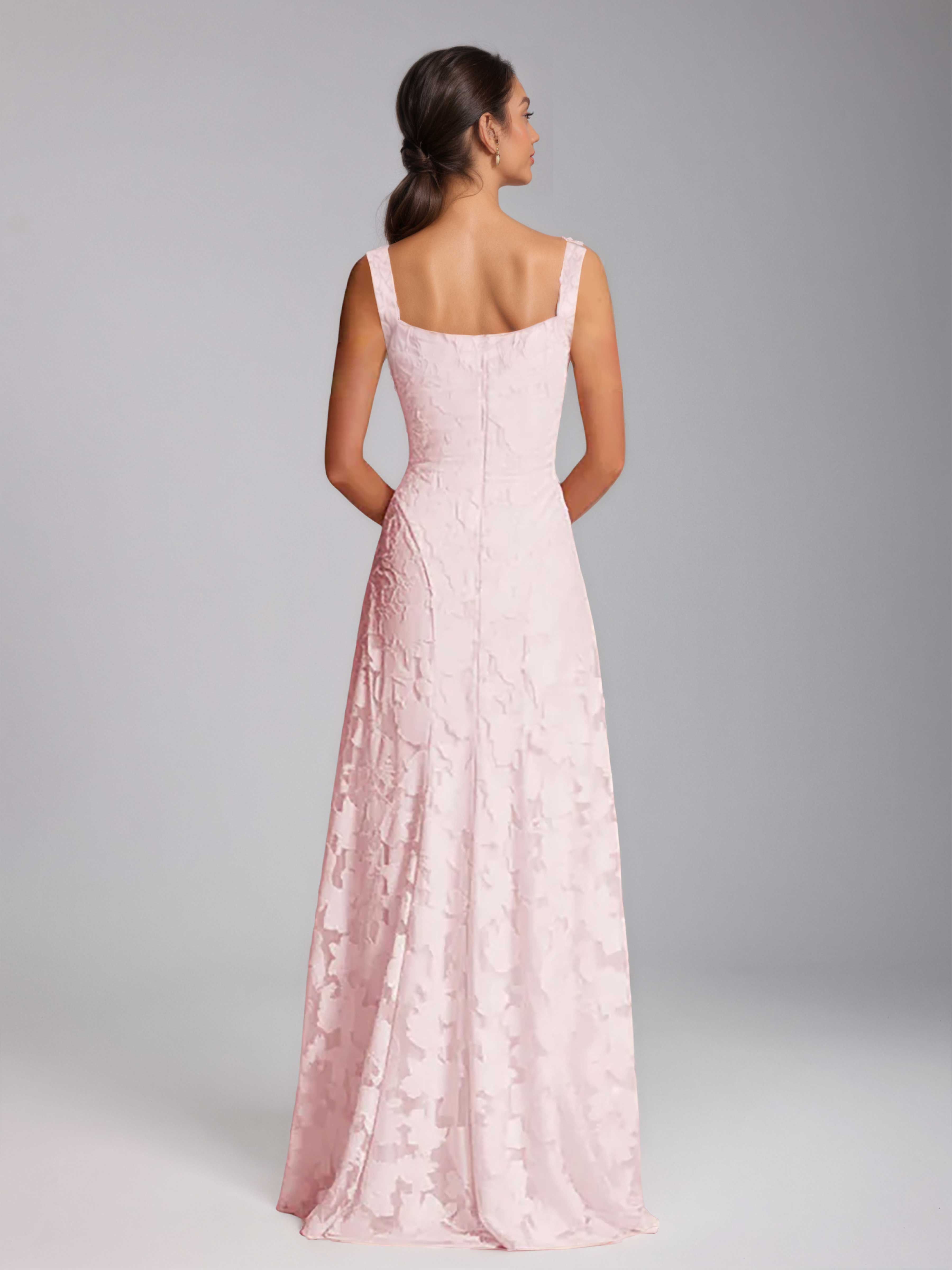 Livraison Gratuite - Robes De Soirée Longues Jacquard à Bretelles Spaghetti Mraelithia