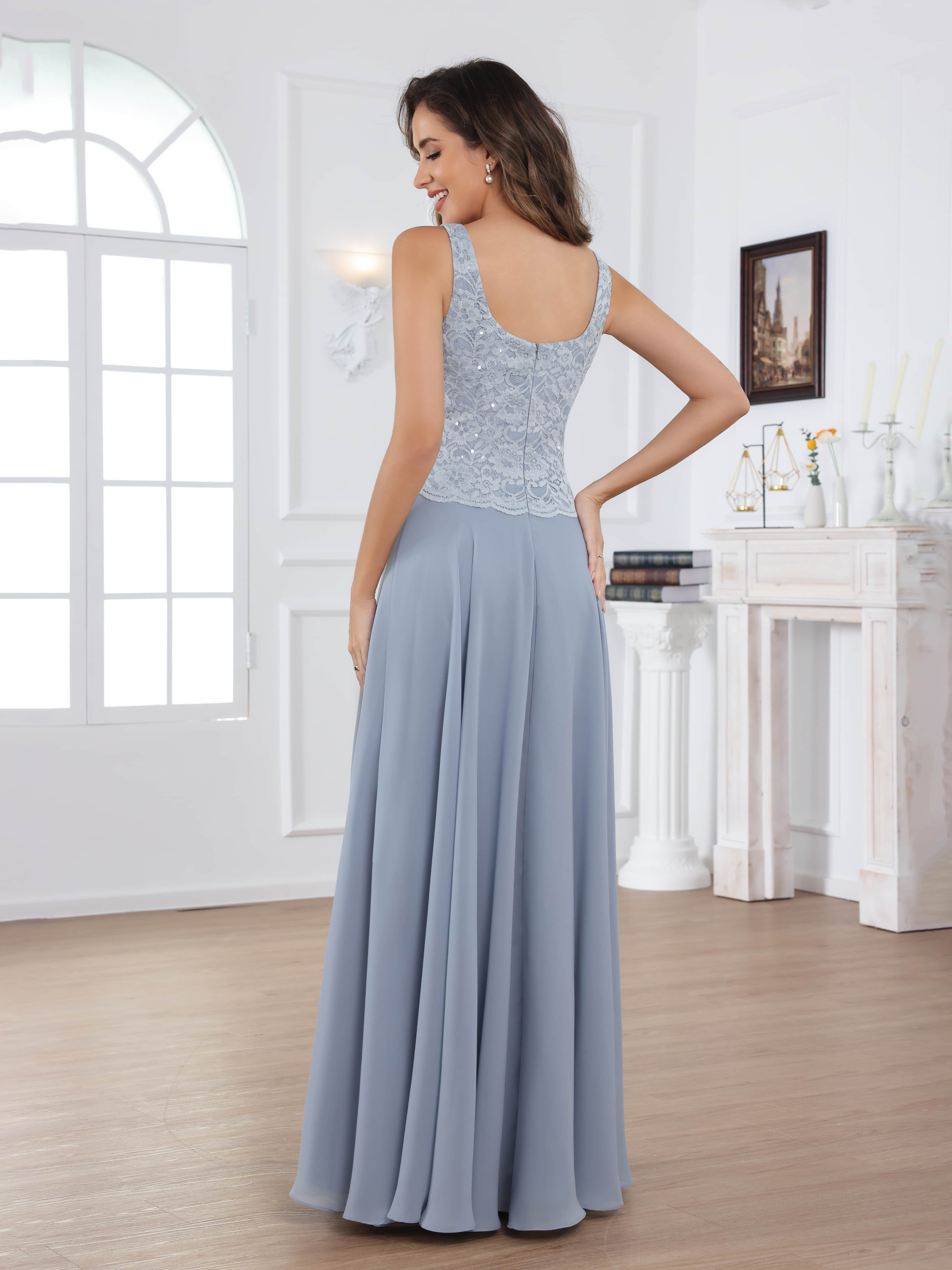 Robes Mère De La Mariée En Mousseline À A-ligne 2 pièces Appliqués Longueur Au Sol Traelithryn