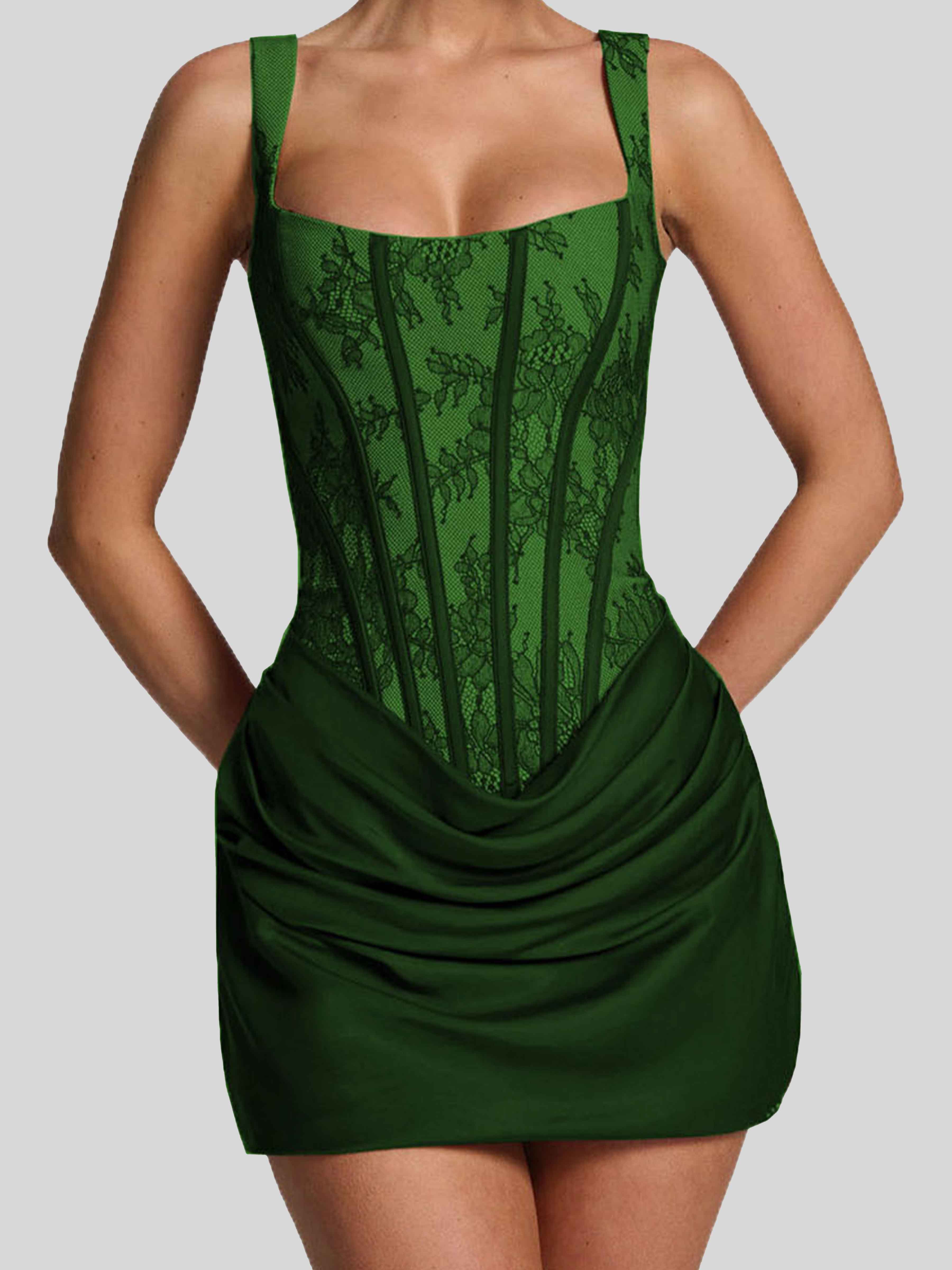 Robes De Soirée Courtes Sublimes En Dentelle Florale Sans Bretelles Fraelitharae