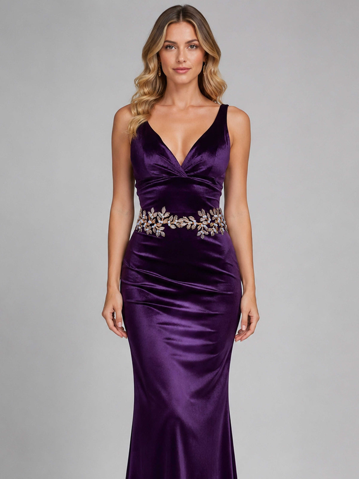 Ceinture Taille Femme À Feuilles D'or Et Perles