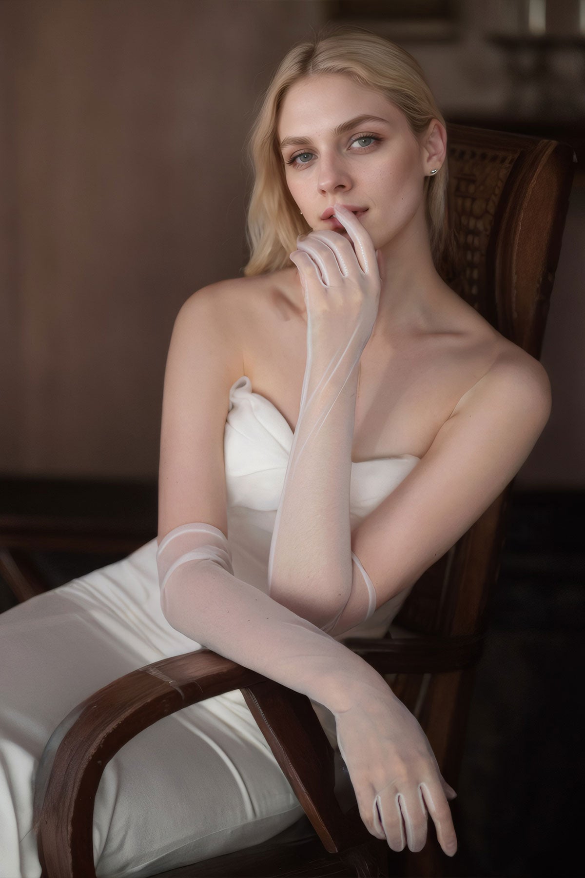 Gants De Mariée Élégants Ornés De Perles