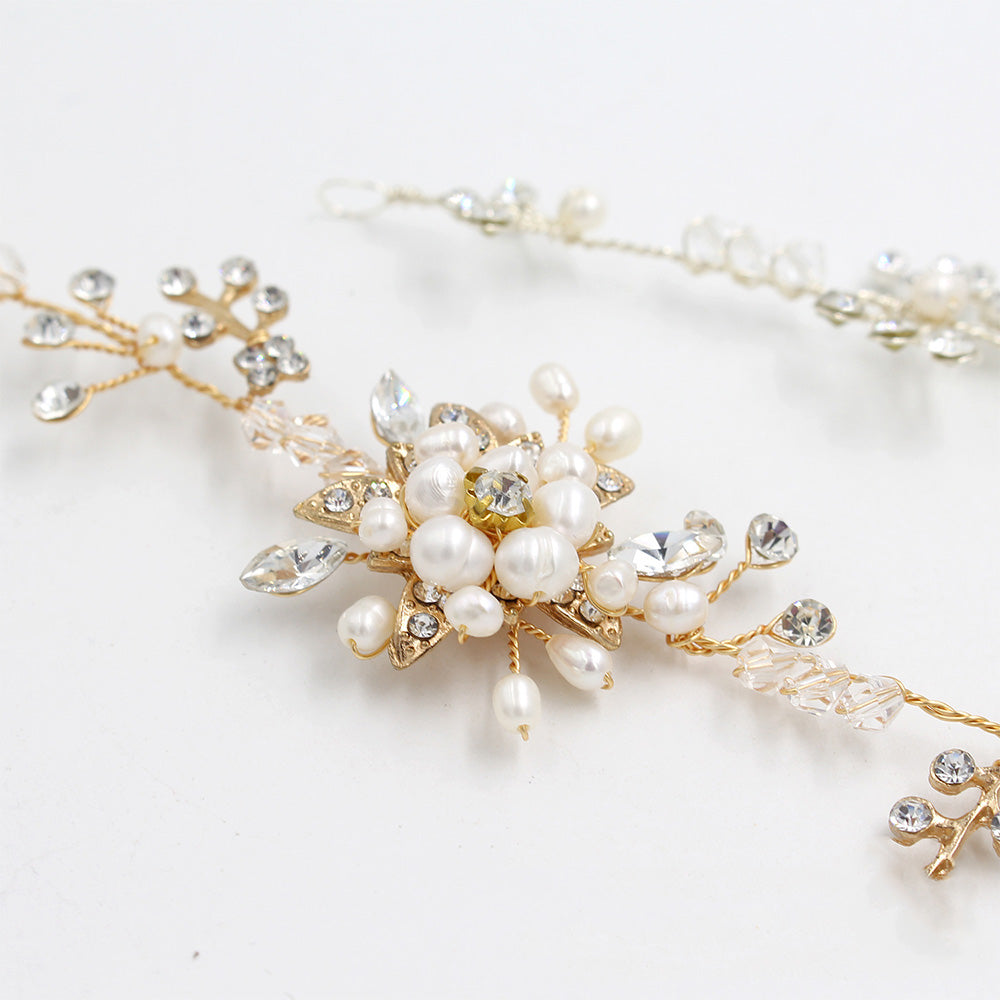Bracelet De Mariage Chic Fleur Et Perles
