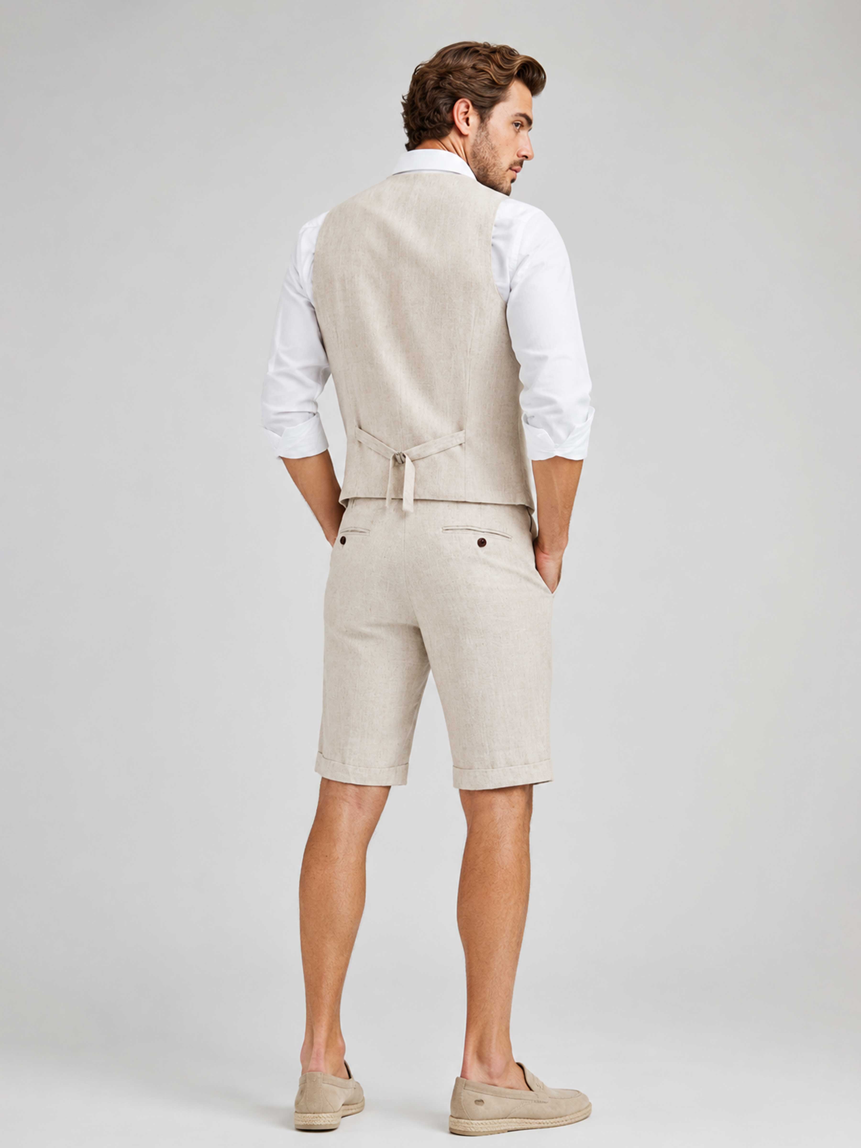 Costume Homme 2 Pièces En Lin À Élégant Pour Mariage