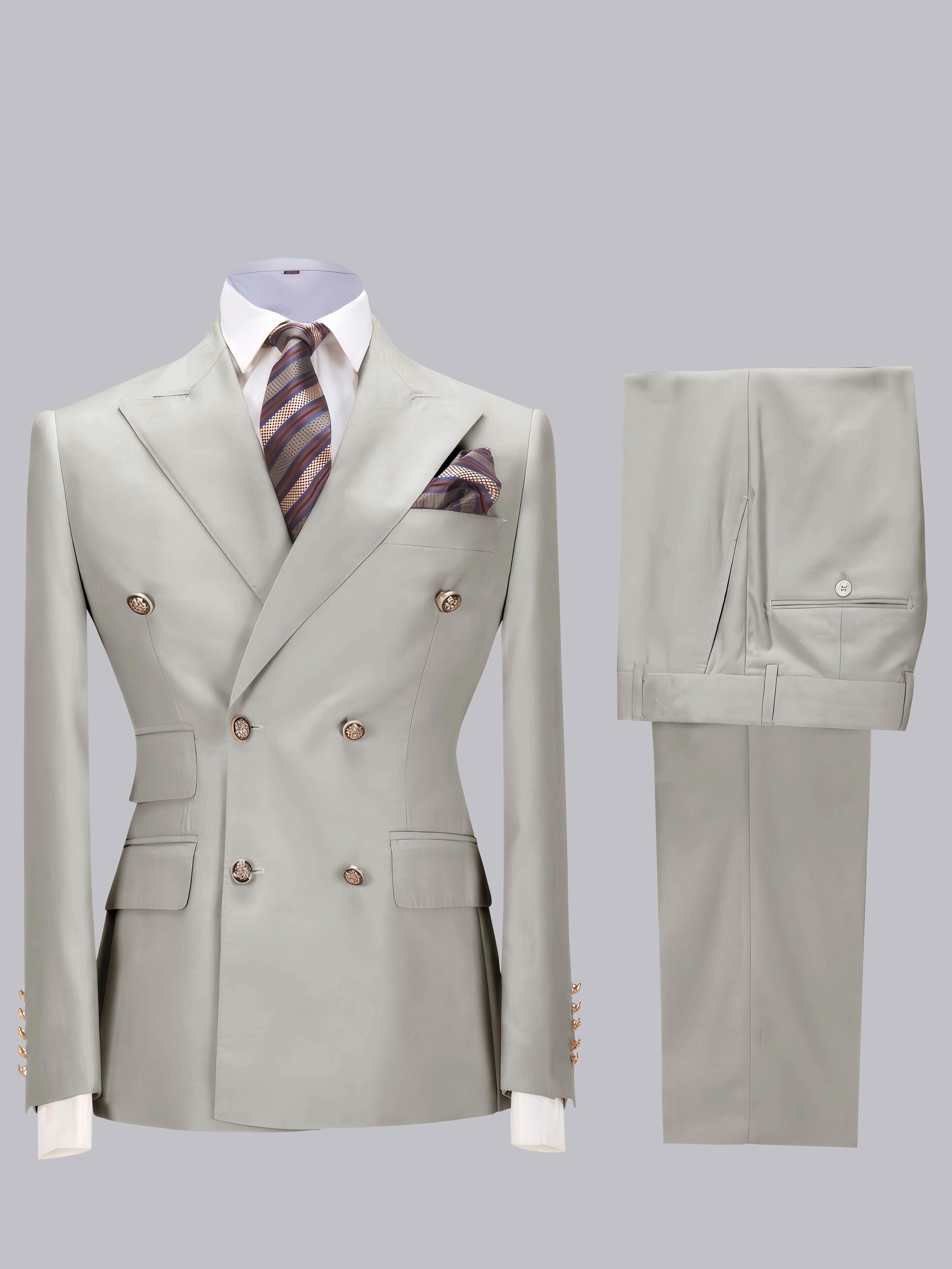 Costume Homme De Mariage Slim Fit 2 Pièces À Double Boutonnage Ajusté