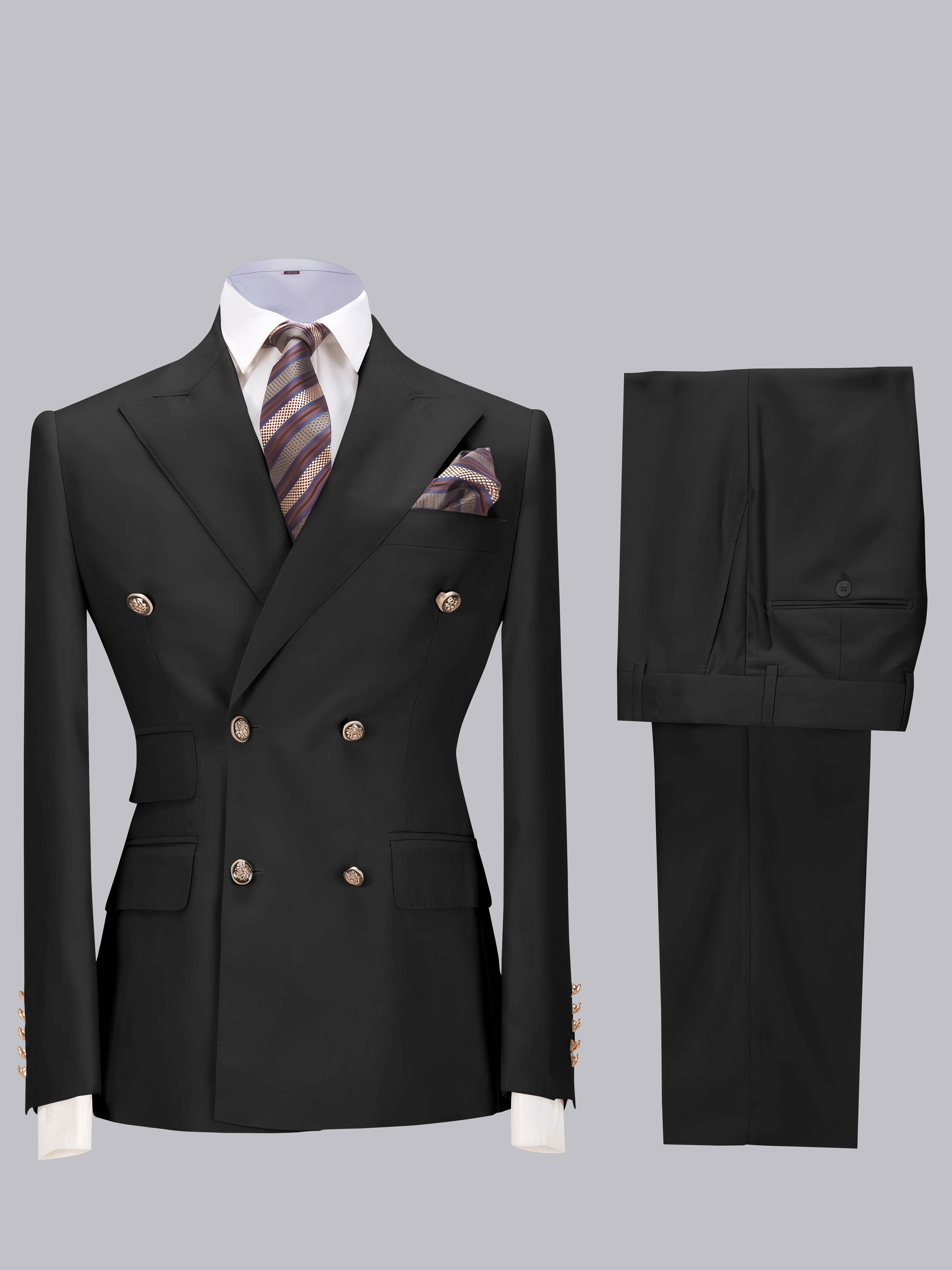 Costume Homme De Mariage Slim Fit 2 Pièces À Double Boutonnage Ajusté