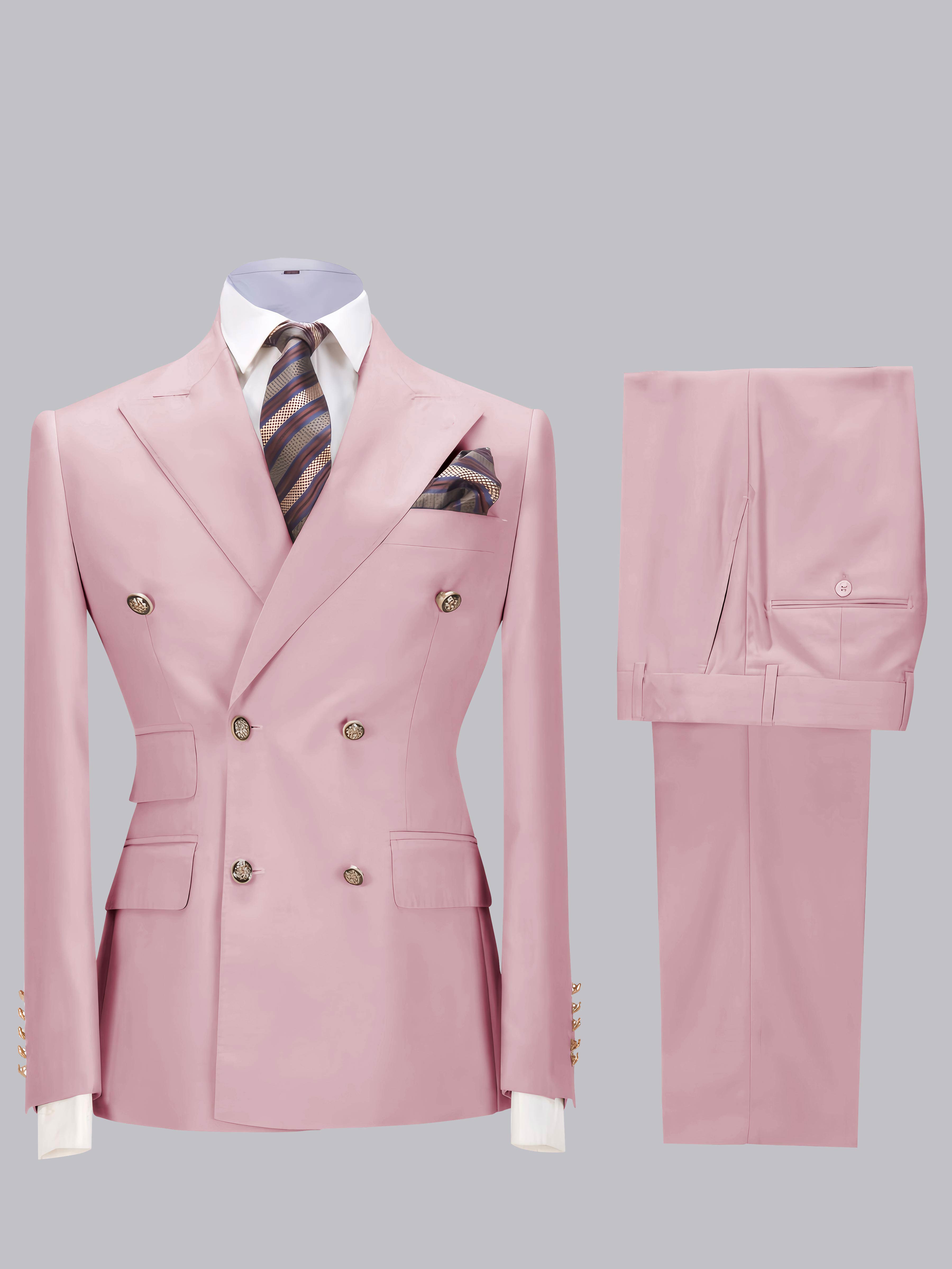 Costume Homme De Mariage Slim Fit 2 Pièces À Double Boutonnage Ajusté