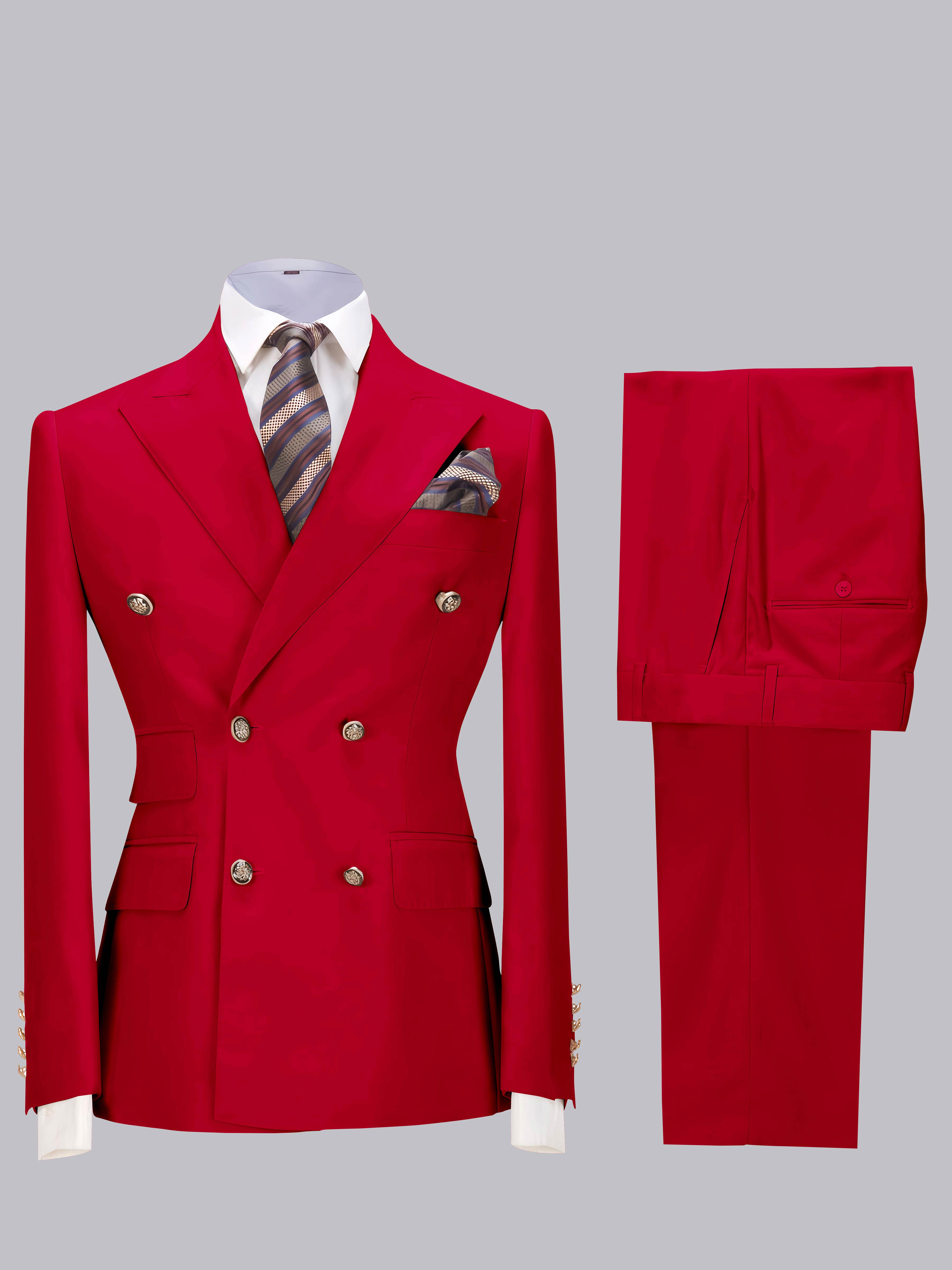 Costume Homme De Mariage Slim Fit 2 Pièces À Double Boutonnage Ajusté