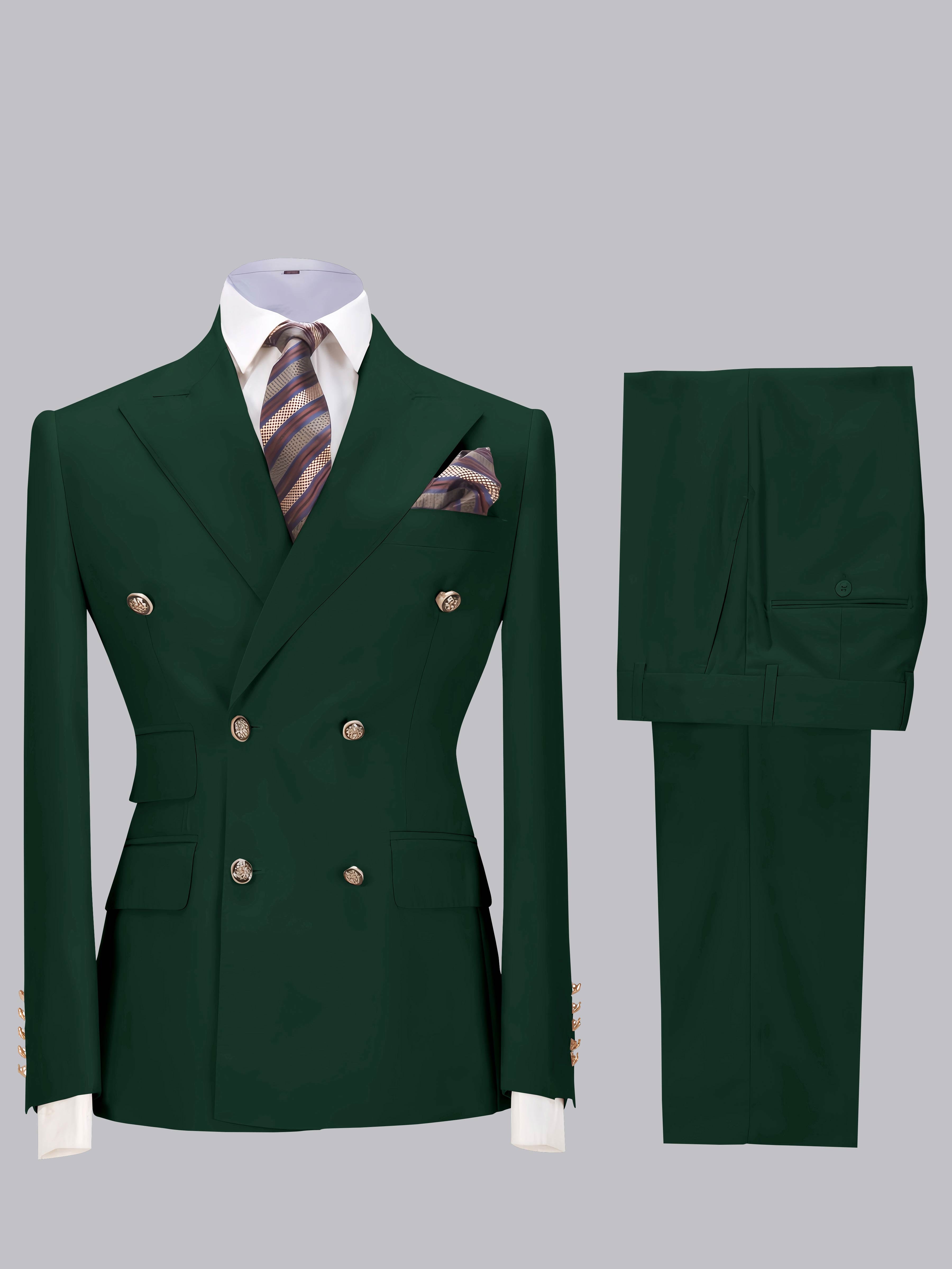 Costume Homme De Mariage Slim Fit 2 Pièces À Double Boutonnage Ajusté