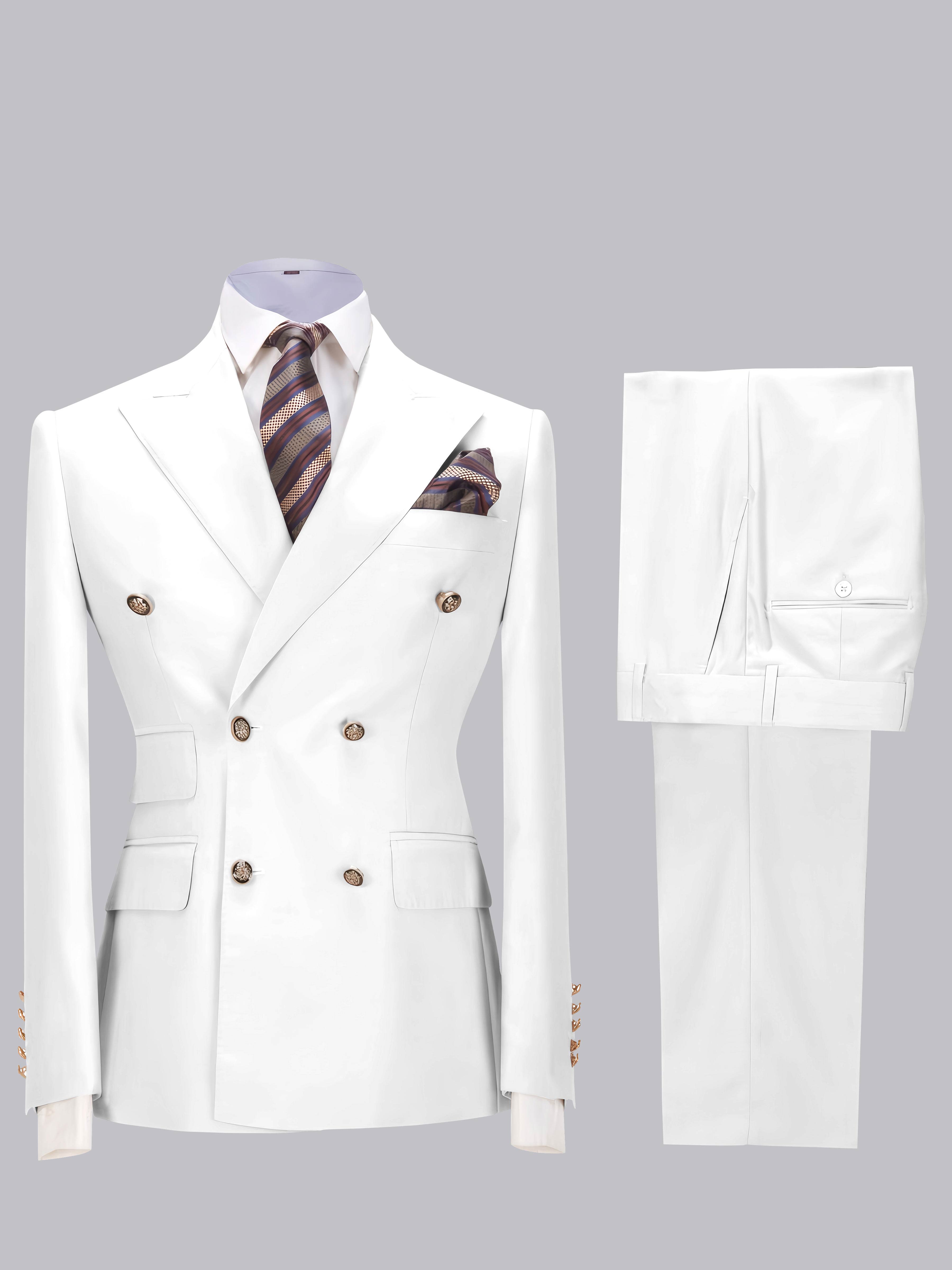 Costume Homme De Mariage Slim Fit 2 Pièces À Double Boutonnage Ajusté