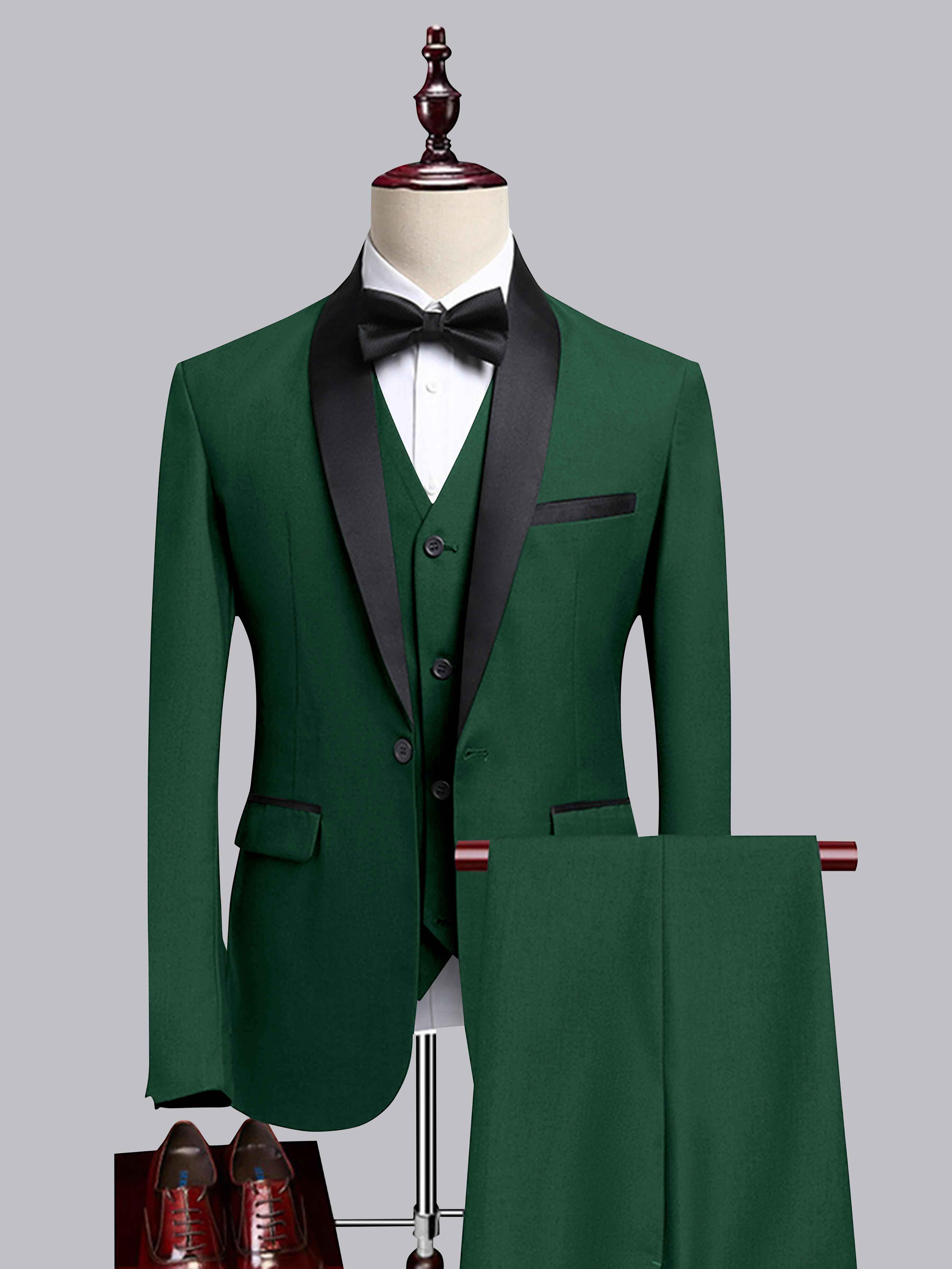 Costume Homme 3 Pièces À Bordure Contrastante Revers Châle Pour Mariage