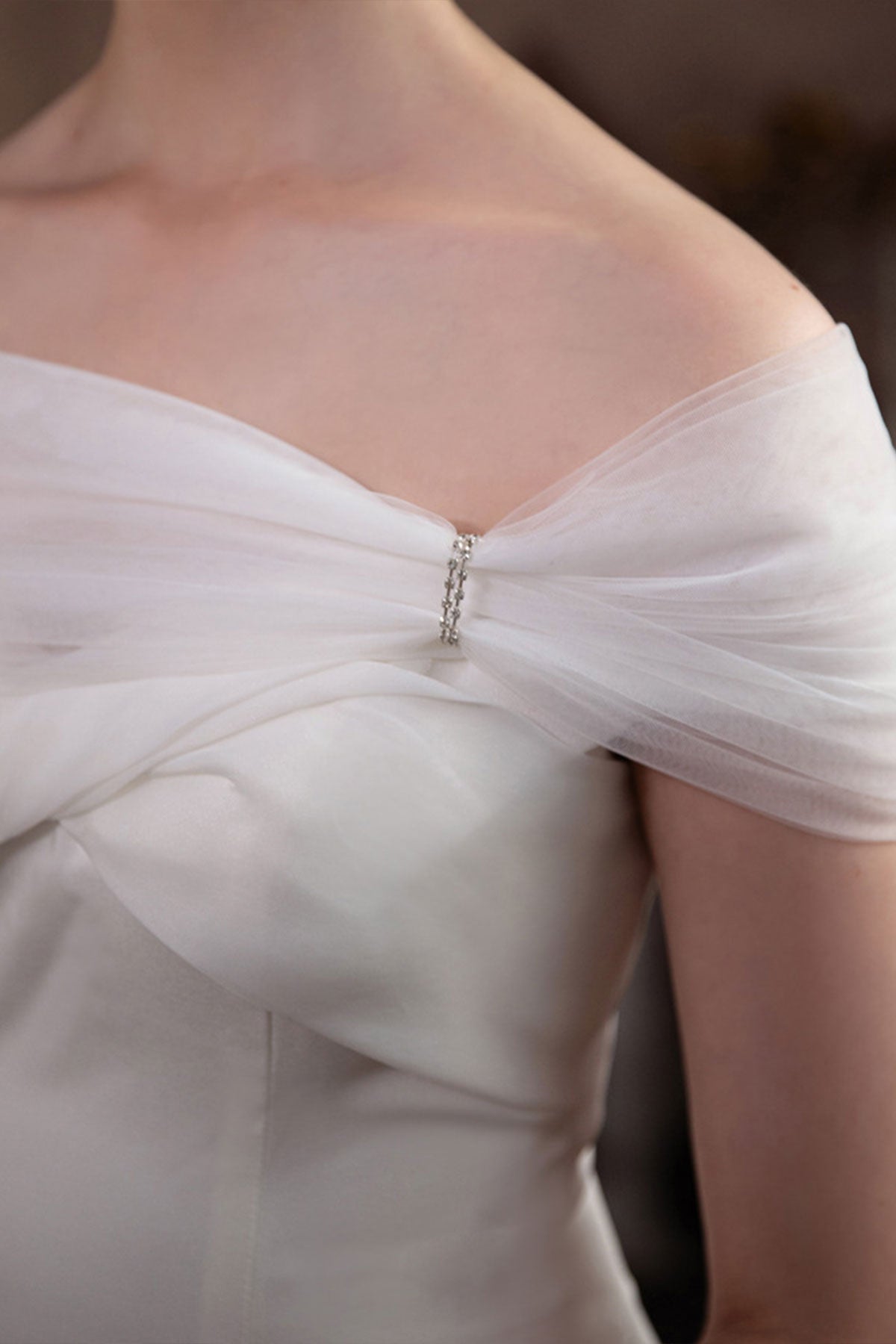 Étole De Mariée Charmante Avec Voile D’Épaule Ajustable
