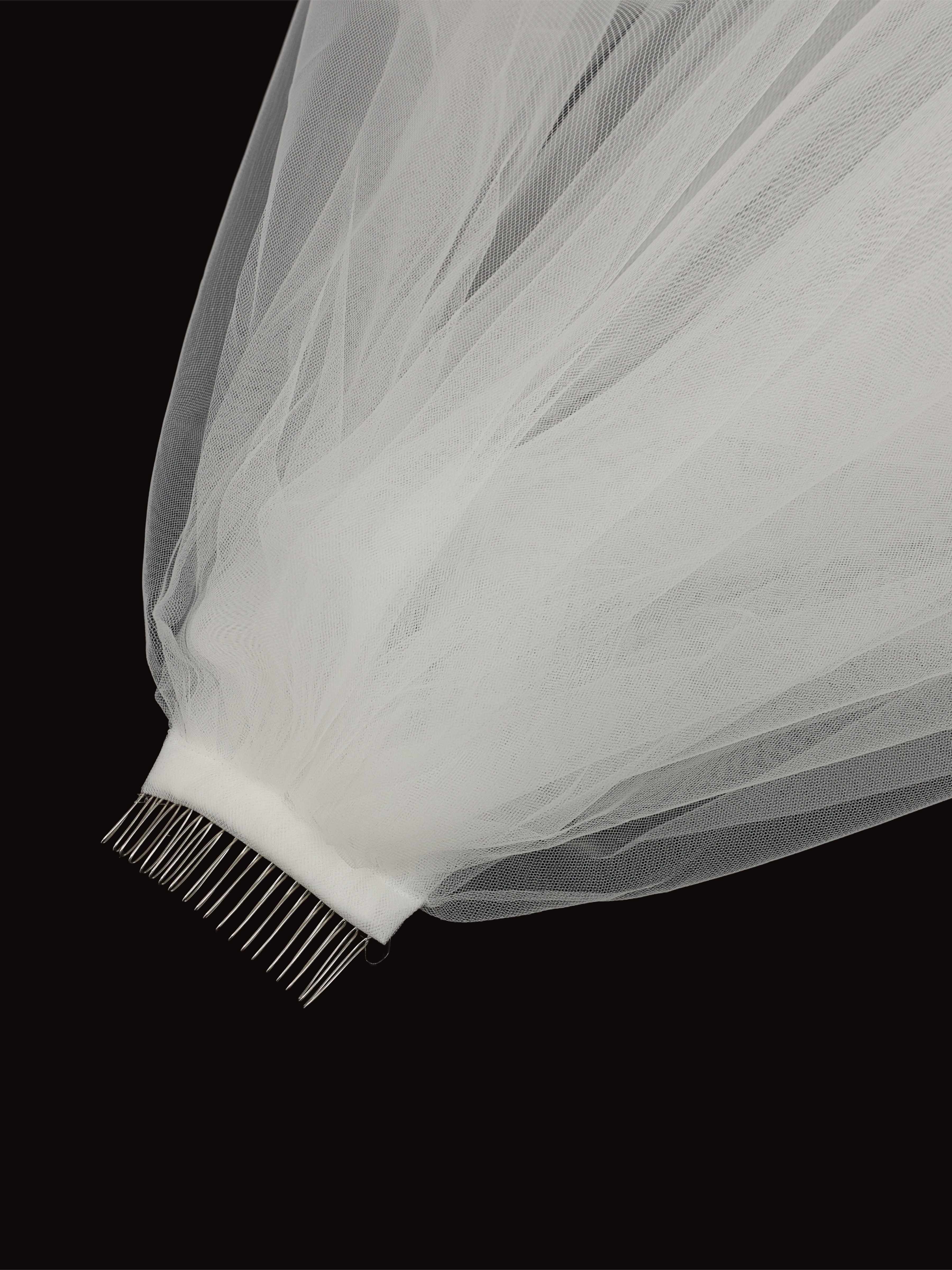 Voile De Mariée Volumineux En Tulle Avec Peigne