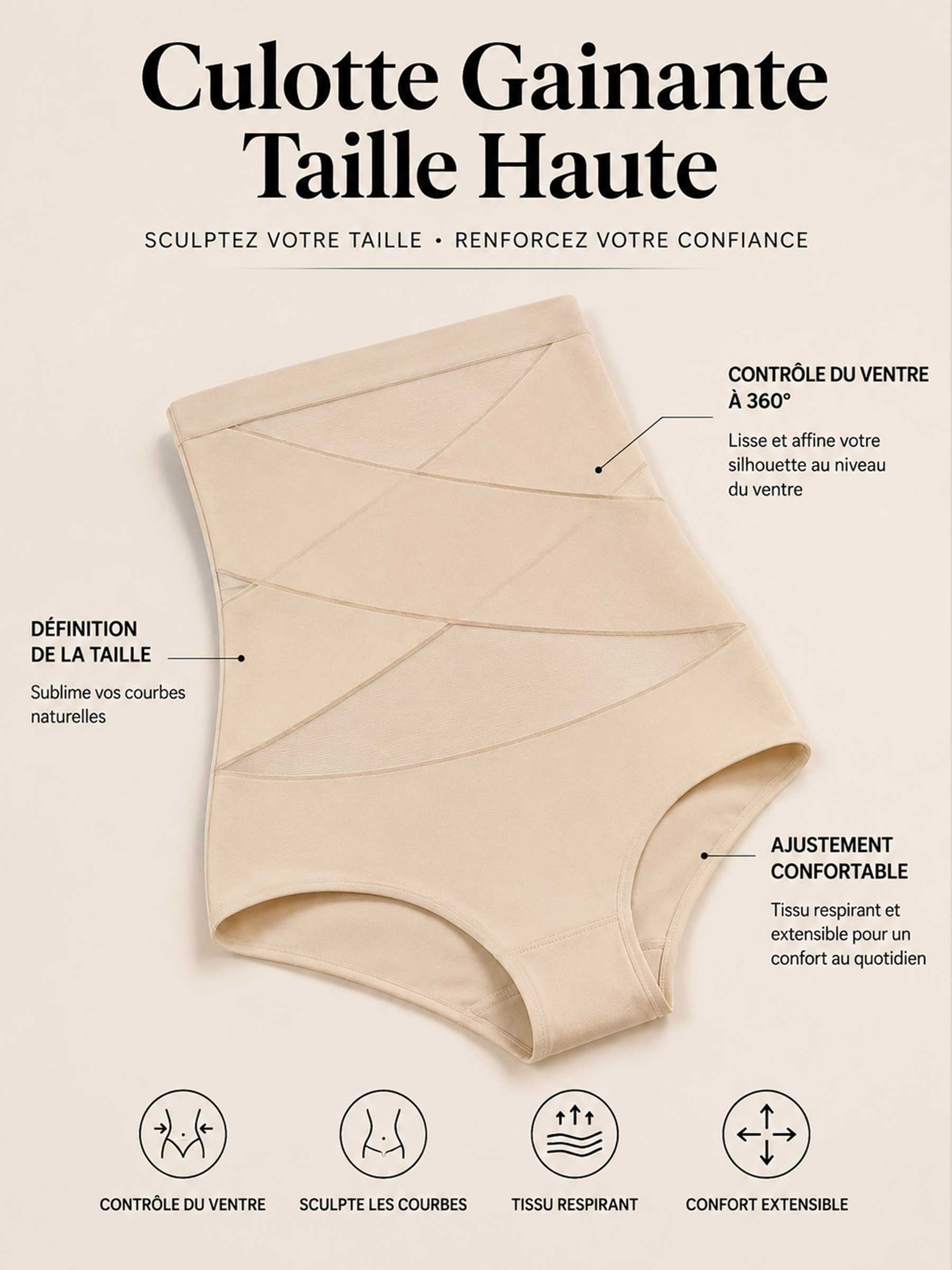 Gaine Amincissante Taille Haute Pour Femme