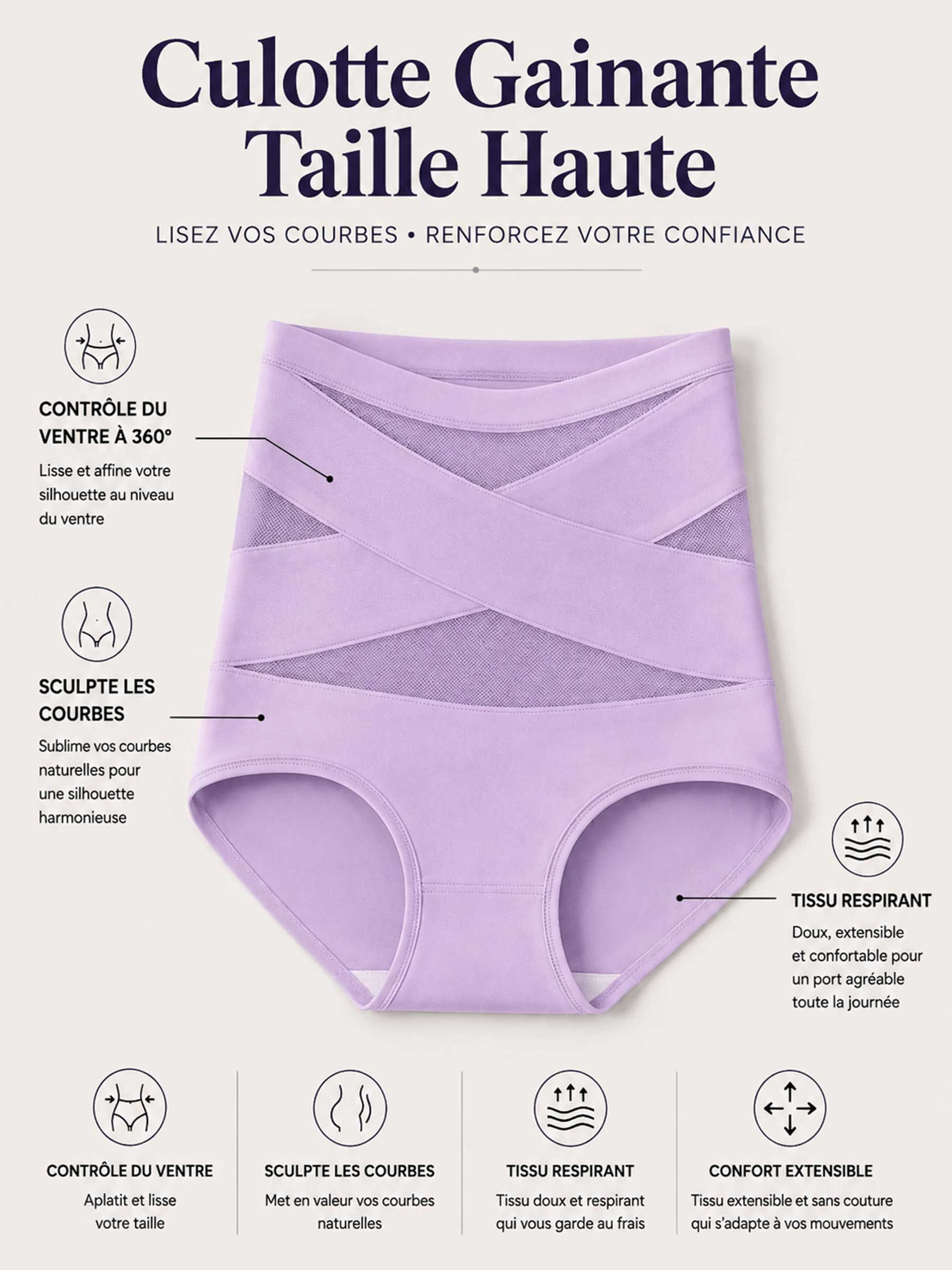 Gaine Amincissante Taille Haute Pour Femme