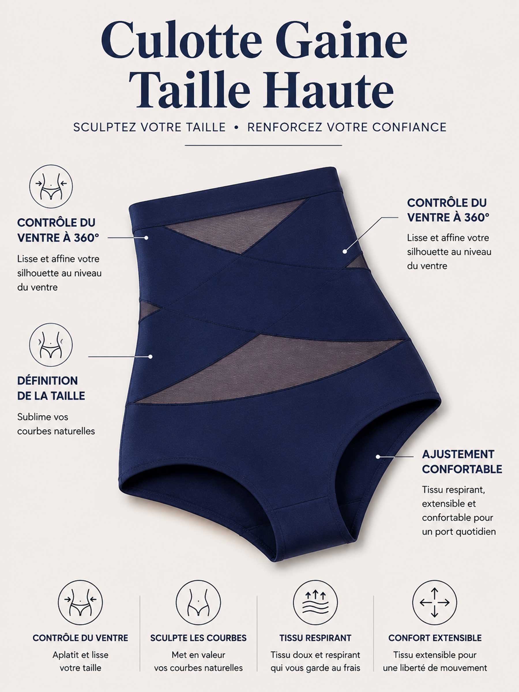 Gaine Amincissante Taille Haute Pour Femme