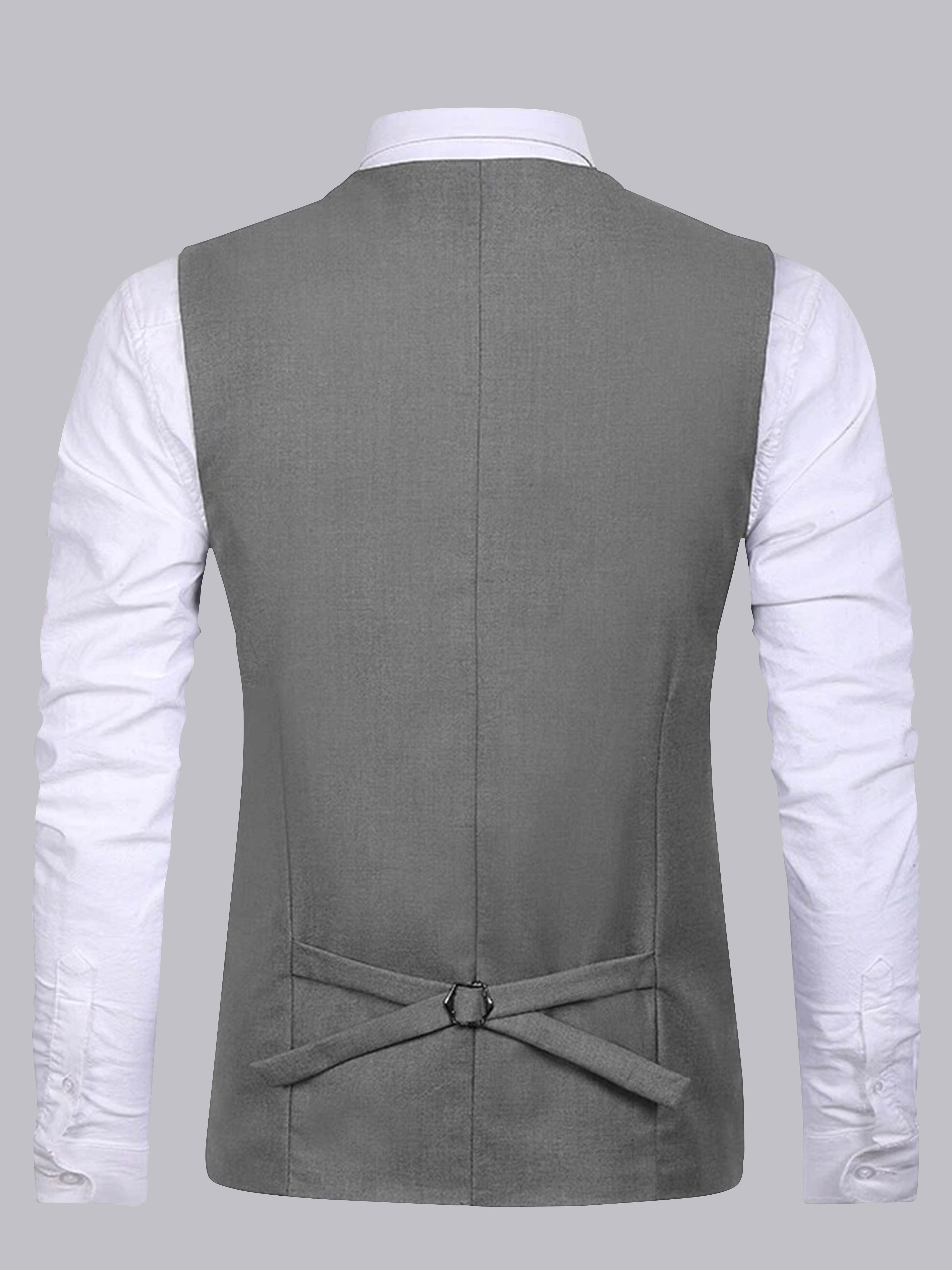 Gilet À Revers Châle Double Boutonnage Pour Homme