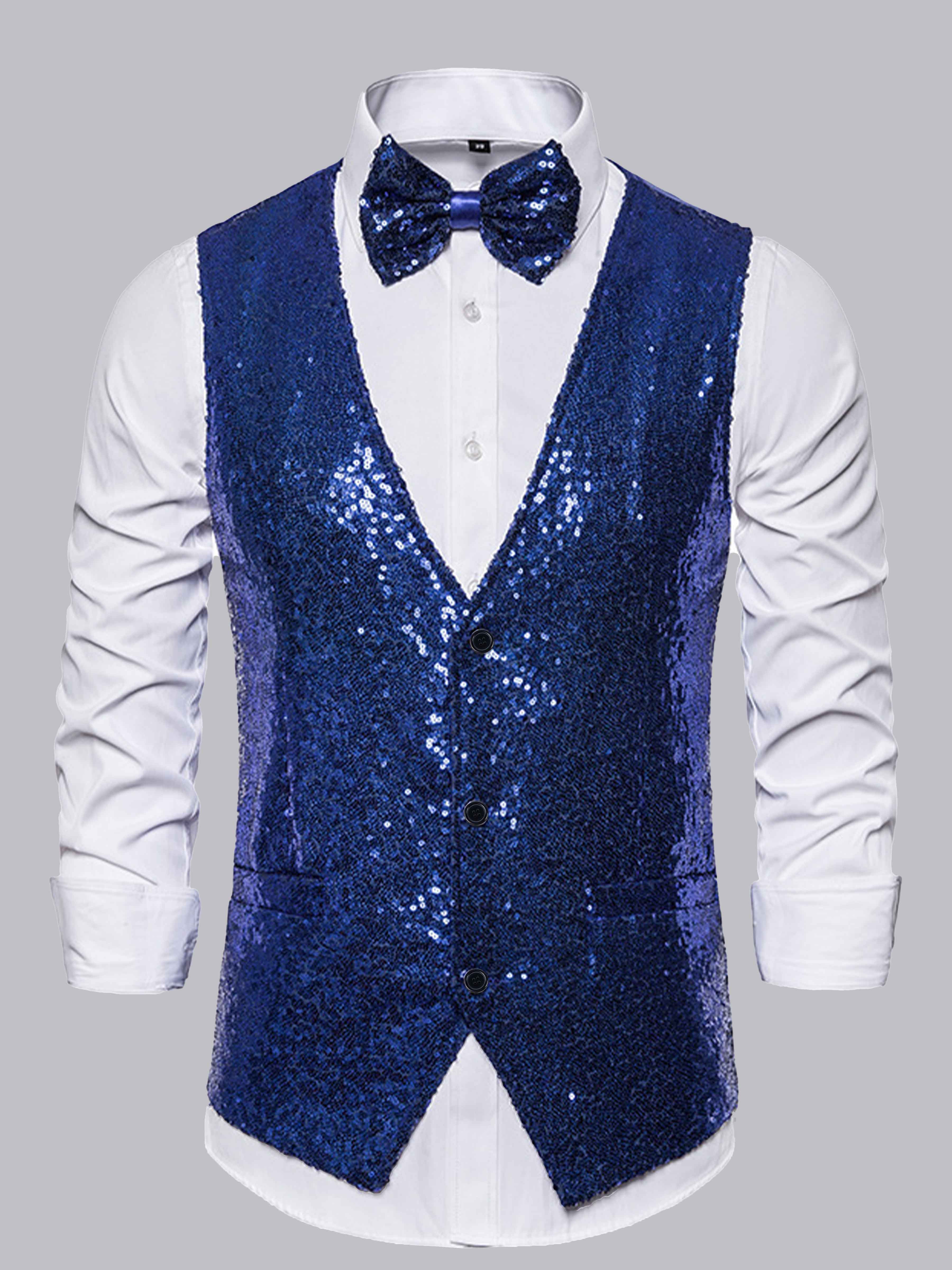 Gilet Homme À Chic Paillete Simple Trois Boutons