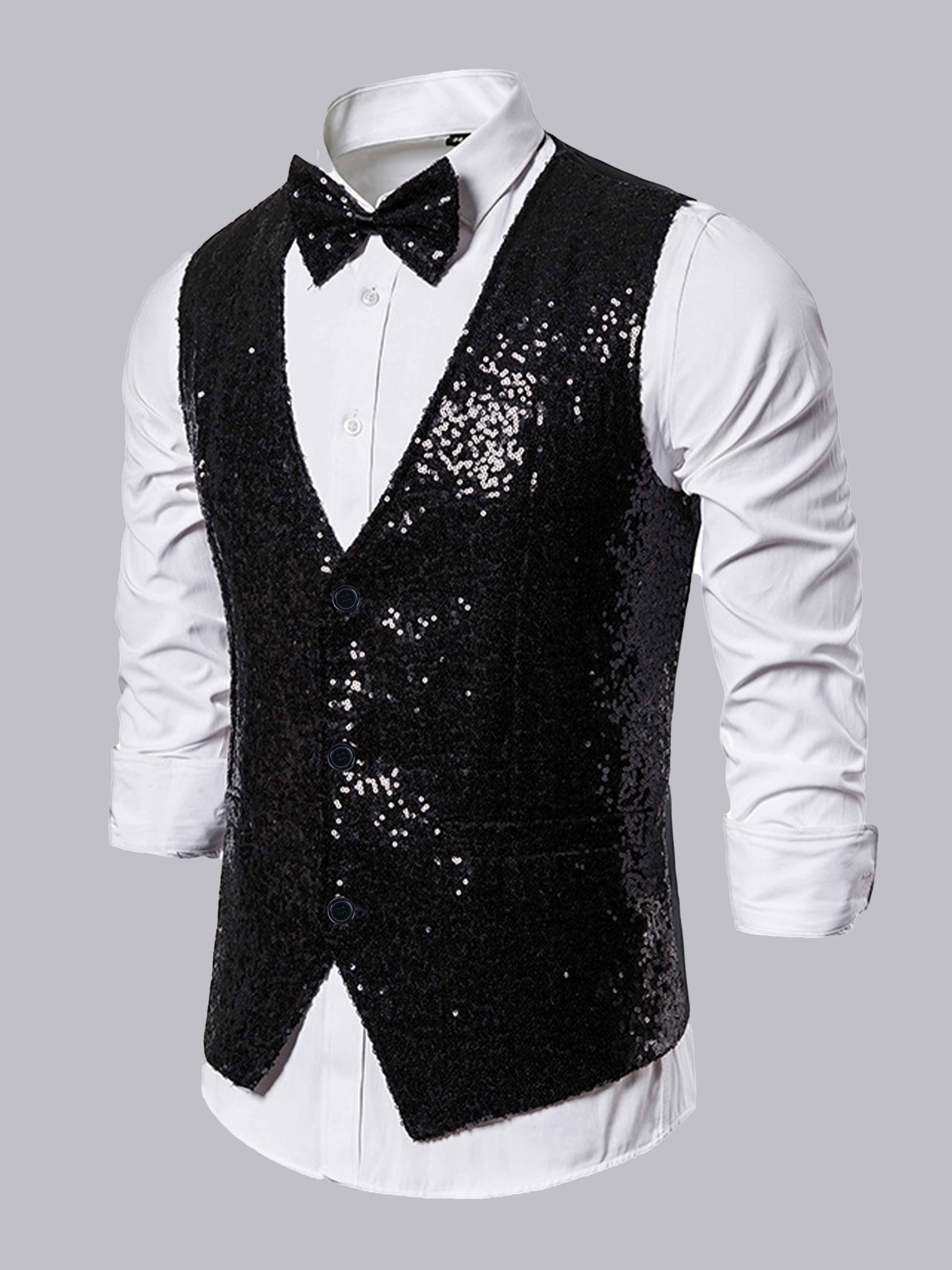 Gilet Homme À Chic Paillete Simple Trois Boutons