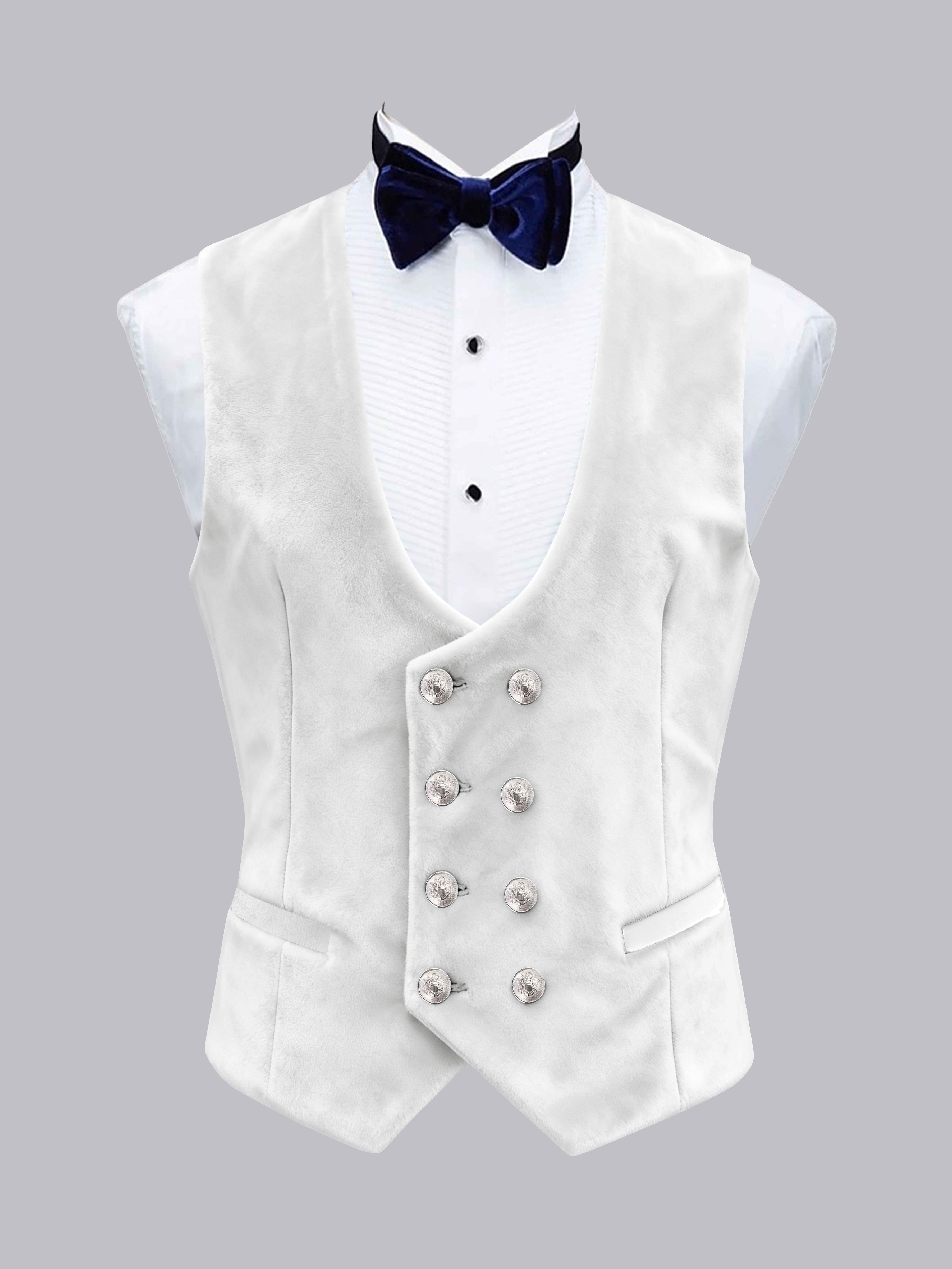 Gilet Uni En Velours À Coupe Ajustée Double Boutonnage Pour Homme