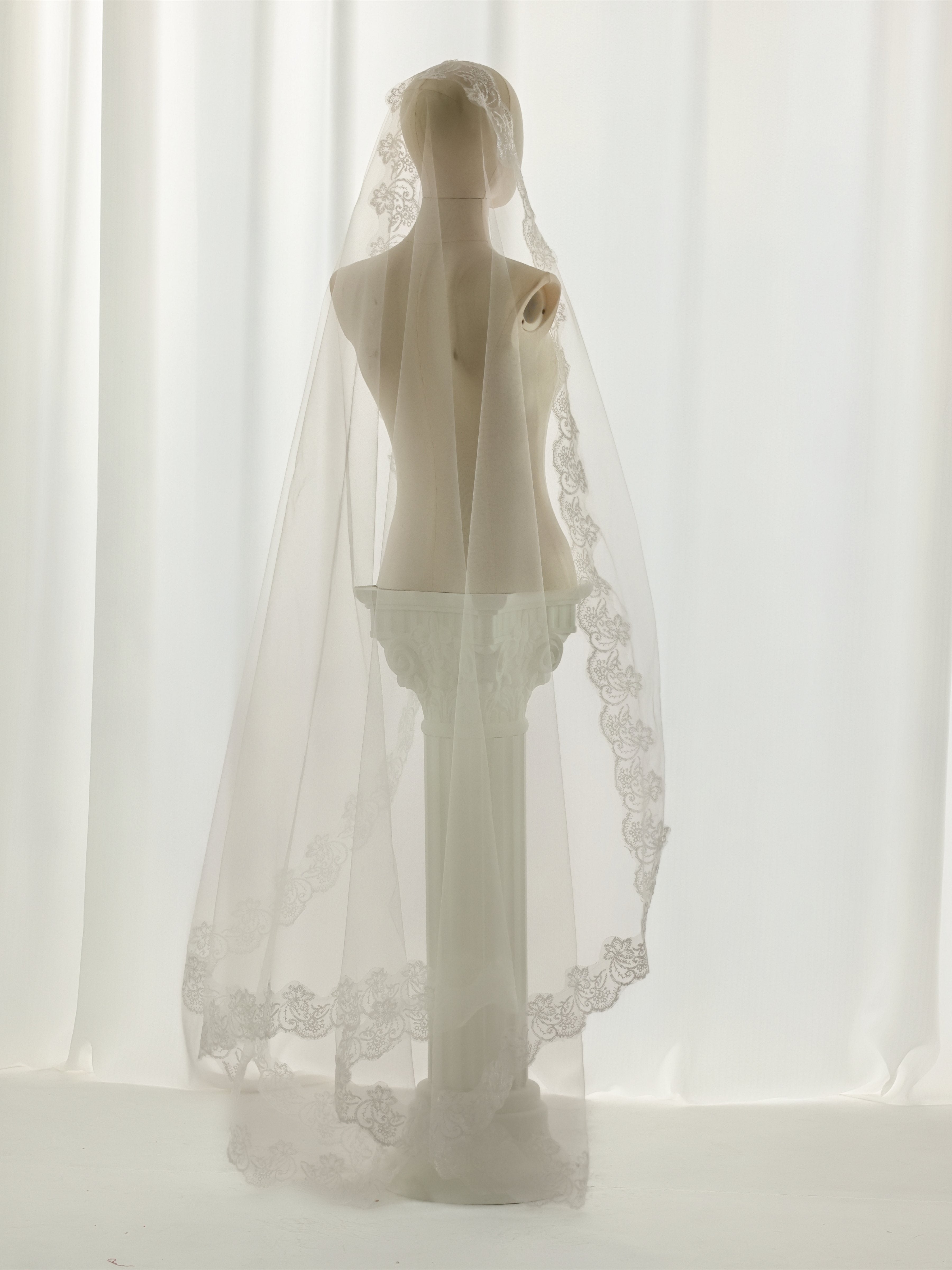 Voile De Mariée Mantille En Dentelle