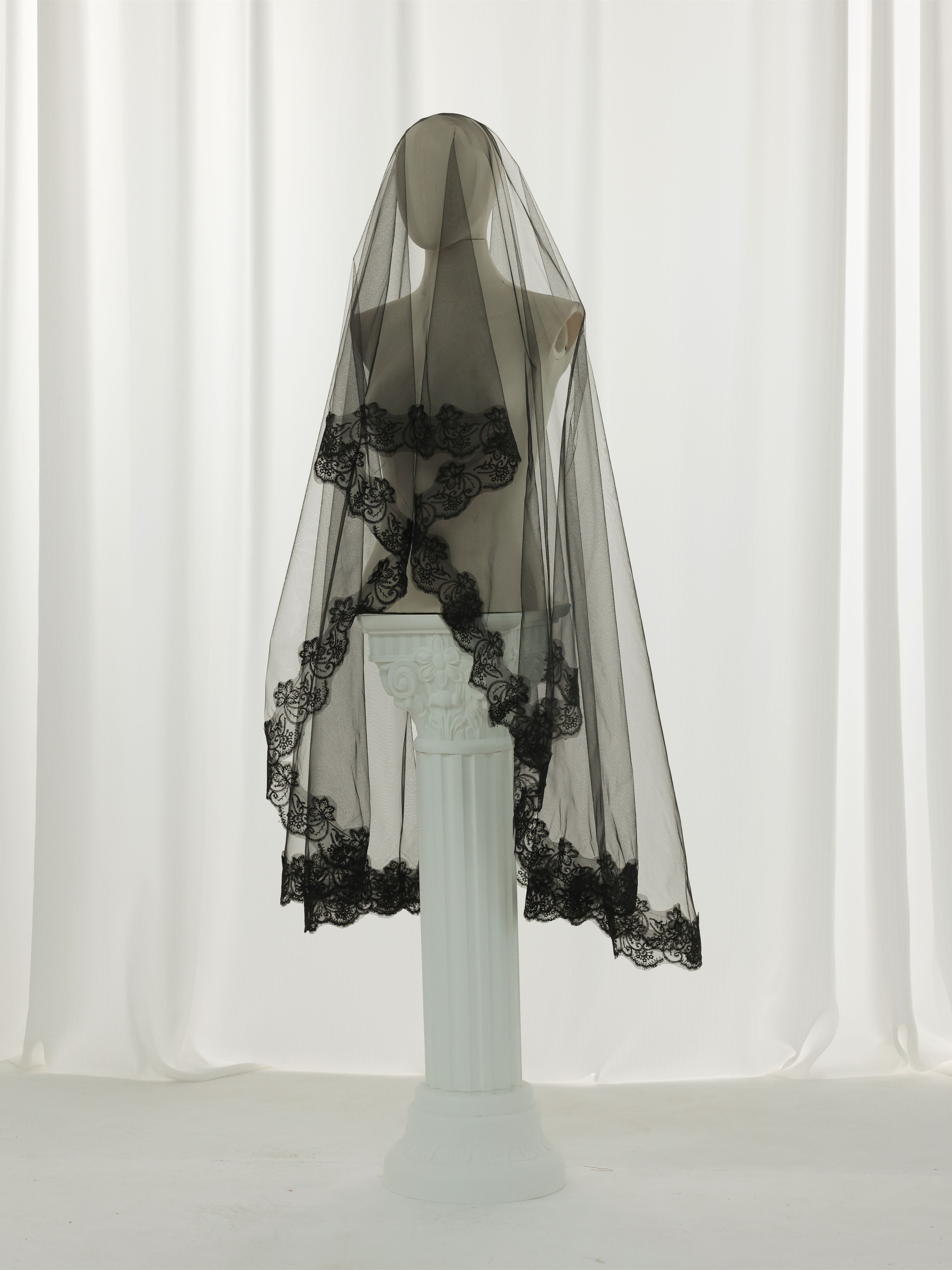 Voile De Mariée Long Mantille En Dentelle