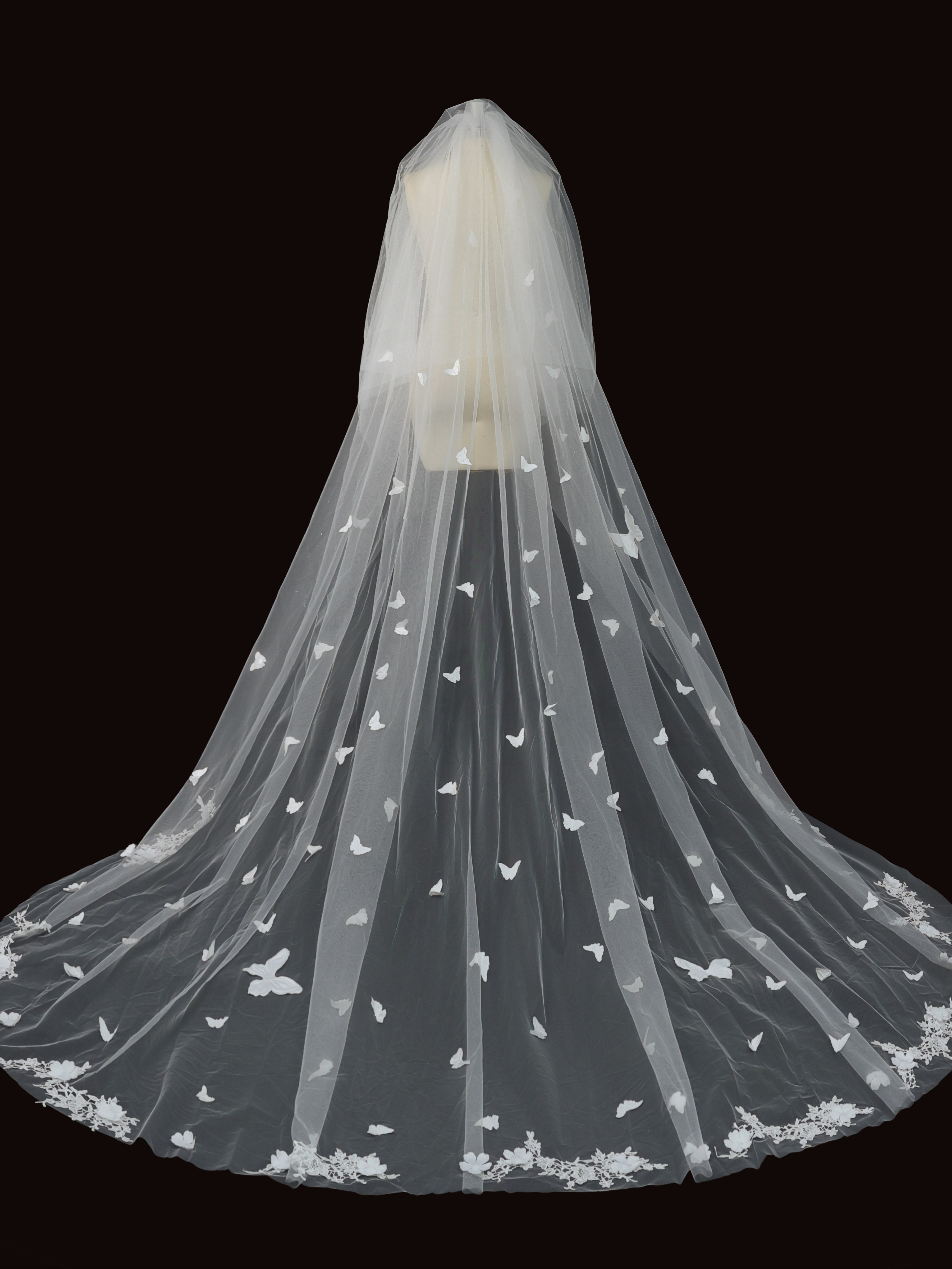 Voile De Mariée Long Orné De Papillons