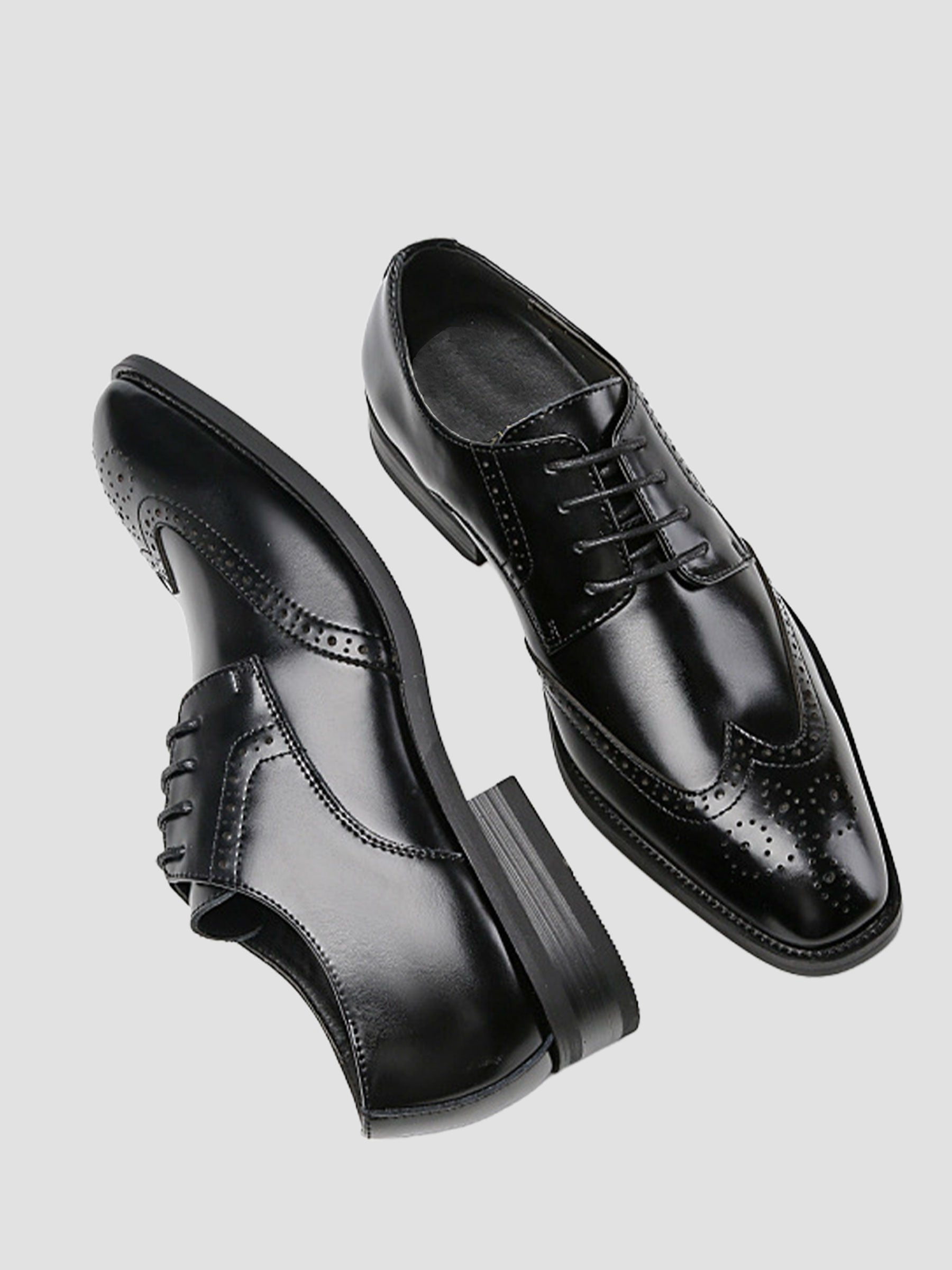 Chaussures Derby Habillées Classiques à Bout Fleuri Pour Homme