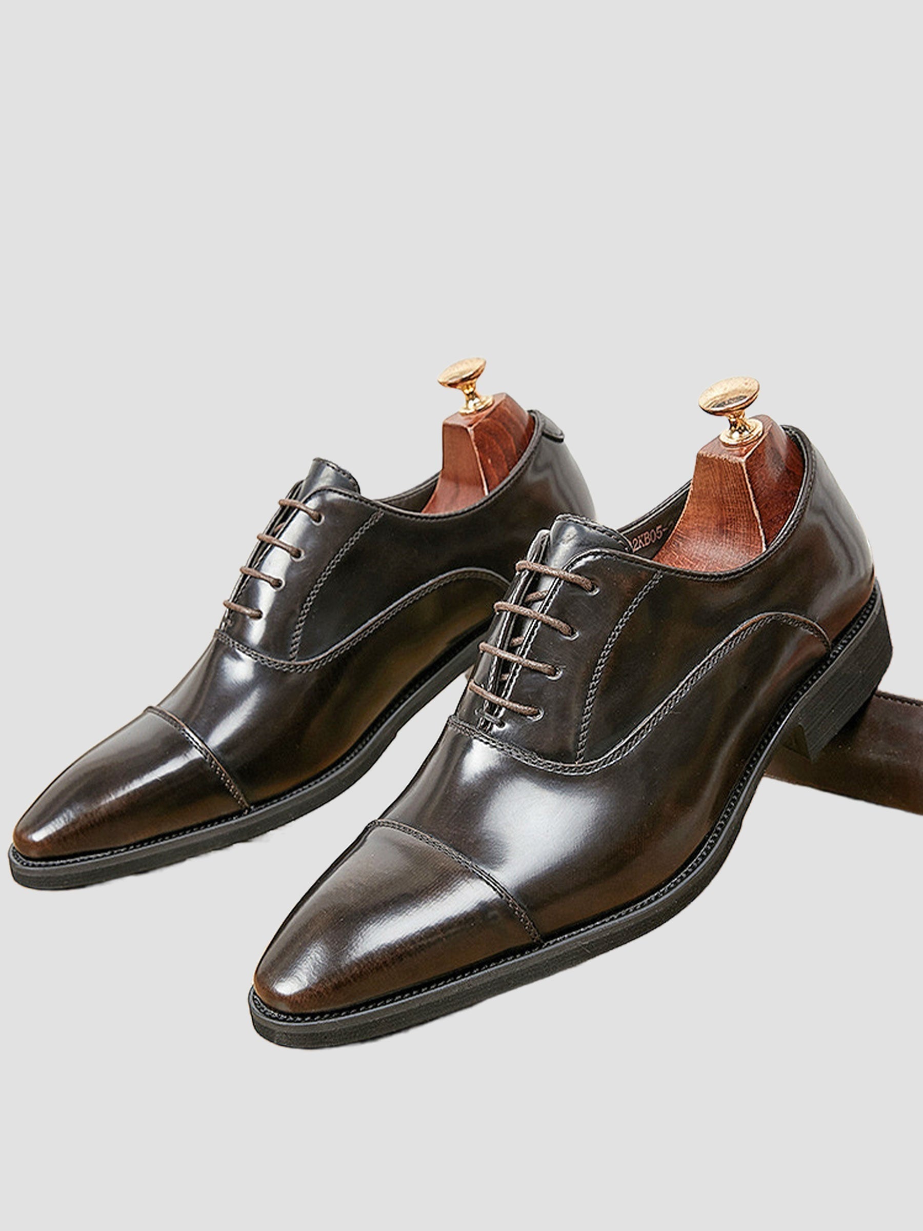 Chaussures Oxford Habillées Vernies à Bout Droit Pour Homme