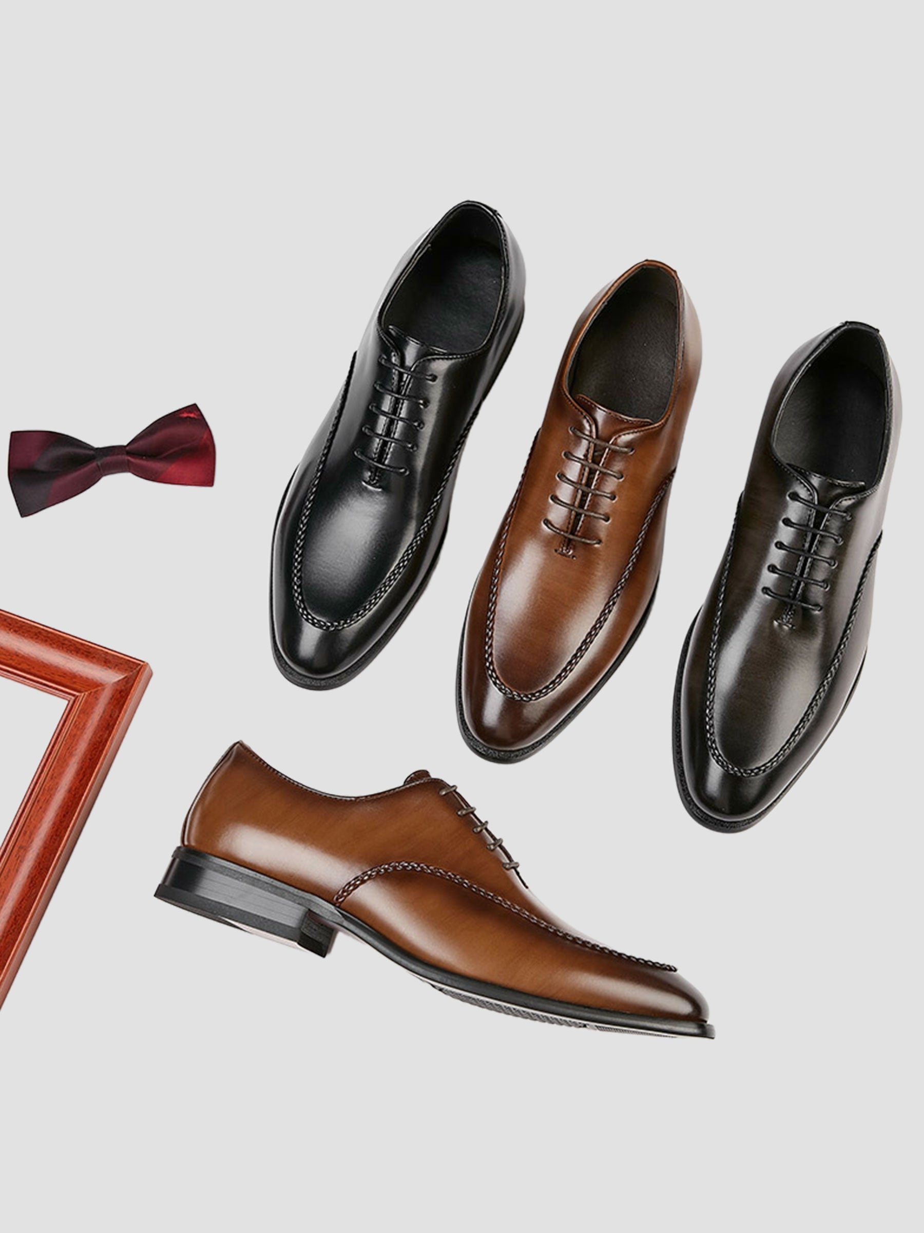 Chaussures Oxford Habillées à Finition Brillante Et Bordure Tressée Pour Homme
