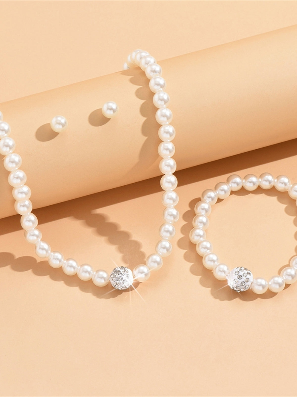 Parure De Bijoux De Mariage En Perles Et Cristal