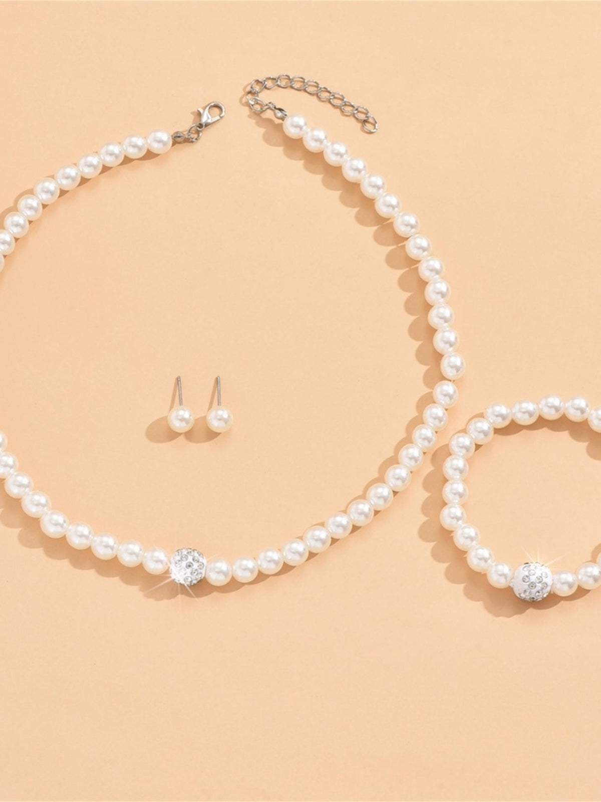Parure De Bijoux De Mariage En Perles Et Cristal