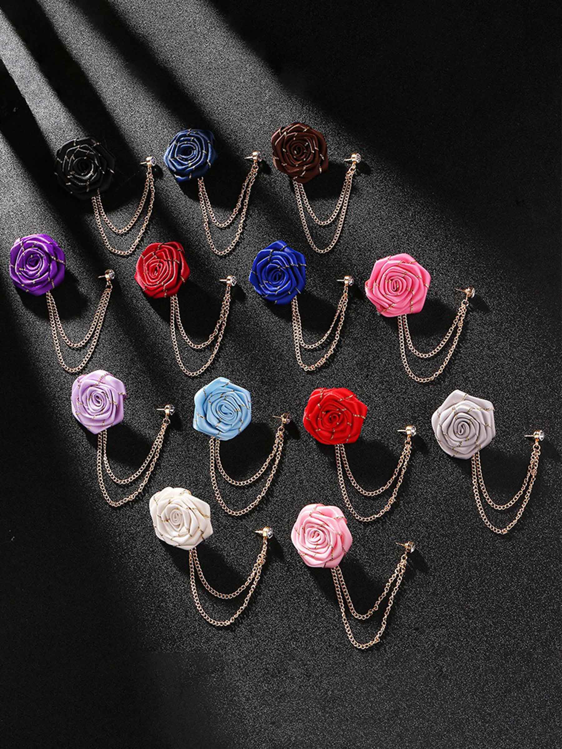 Broches De Revers Pomuyoo Tendance En Forme De Rose Pour Costume Homme