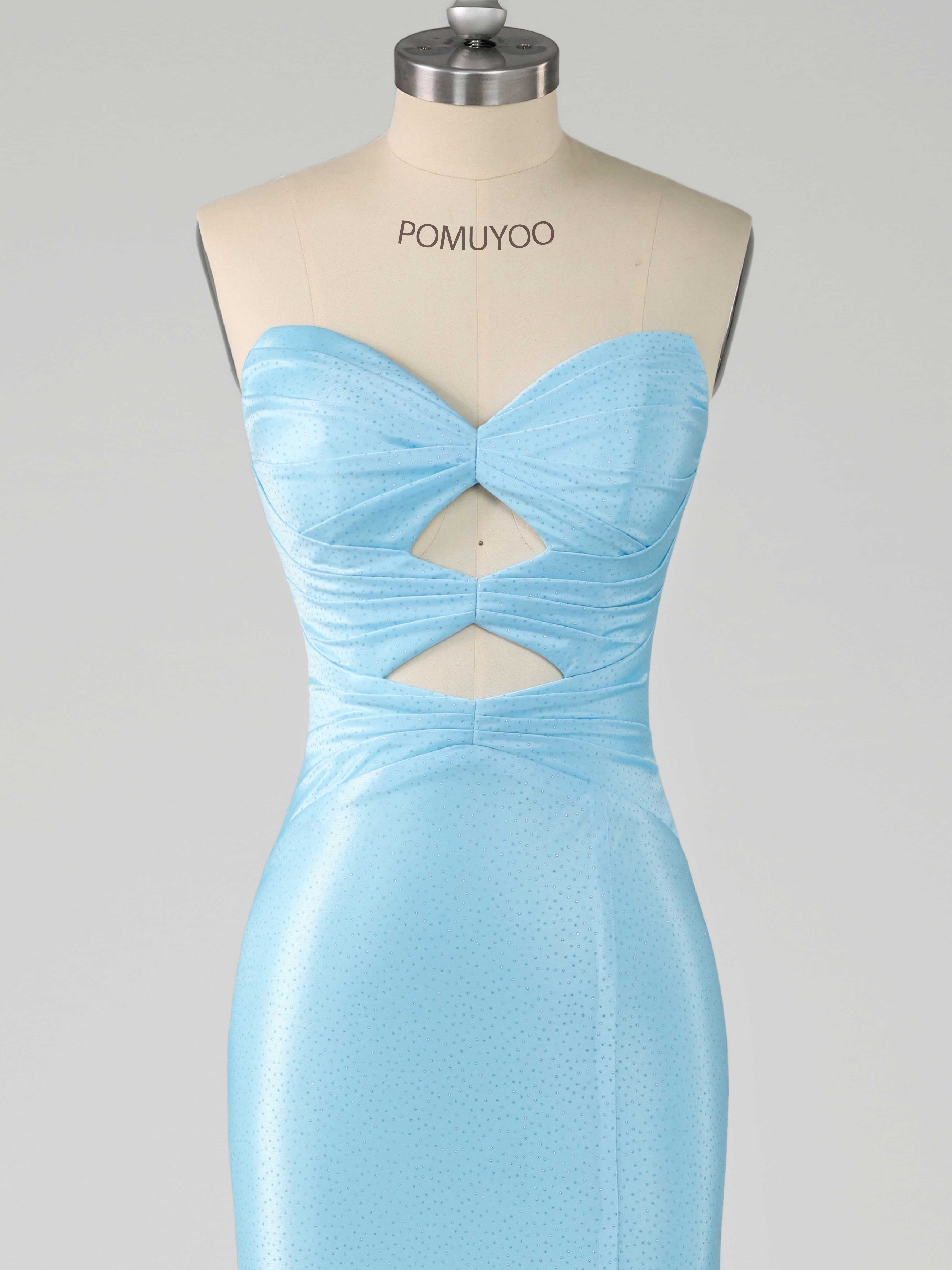 Robes De Bal À Magnifique Sirène Col En Coeur Traîne Balayage Perles Satin