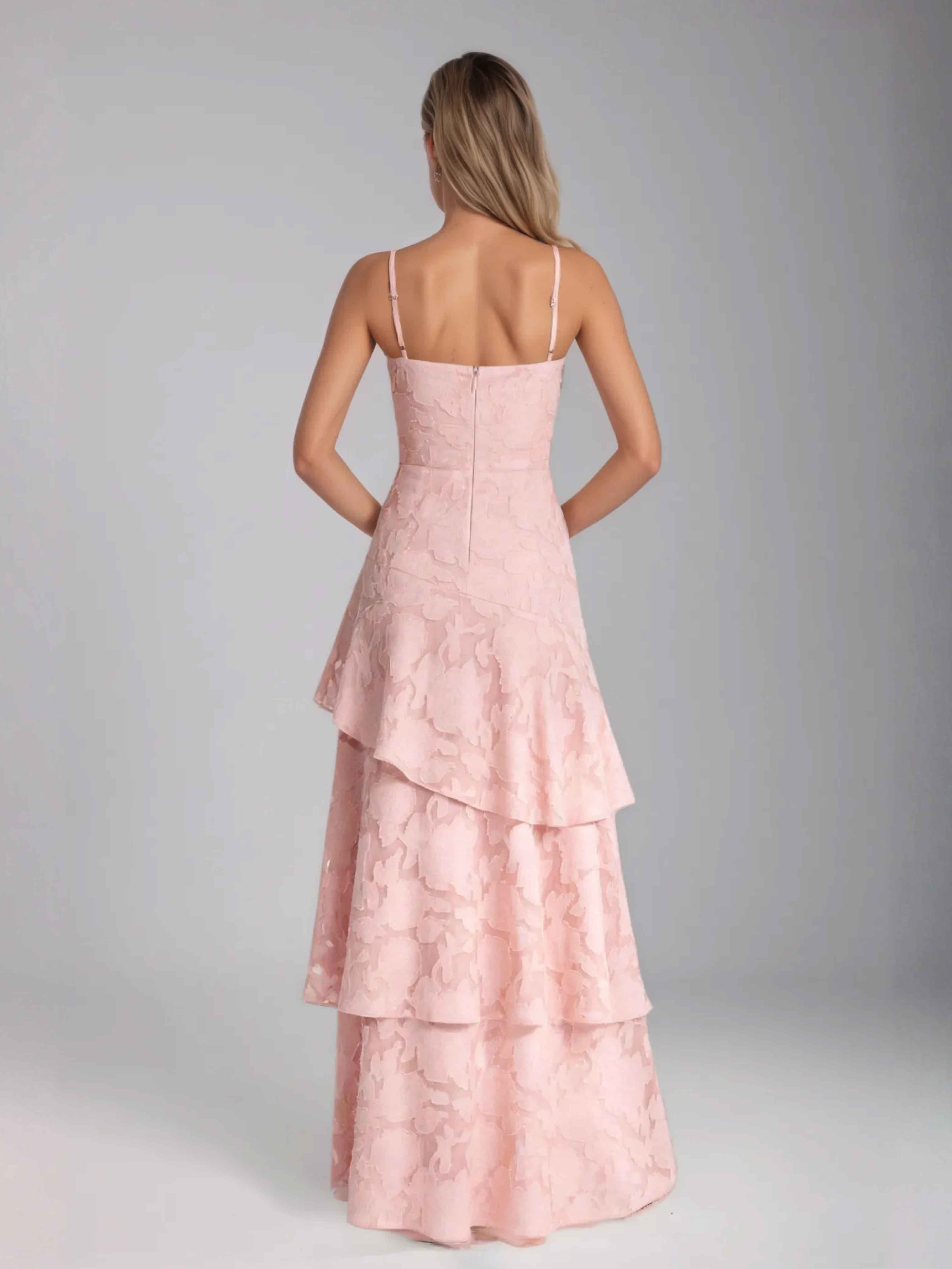 Robes De Bal En Jacquard À Charmante Bretelles Spaghetti Longue Kaelitharae
