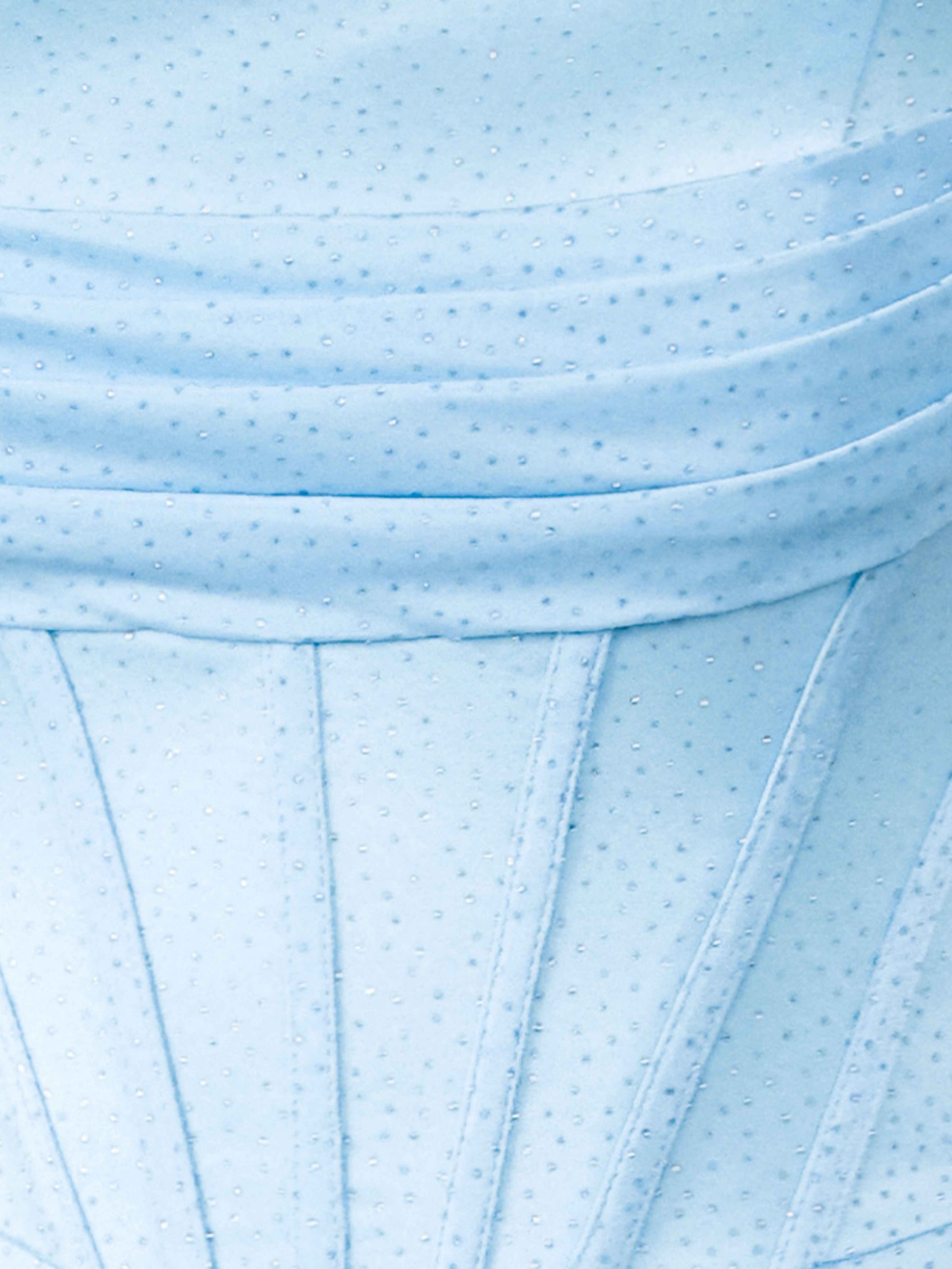 Robes De Bal En Satin À Bleu Paillettes Sirène Volants Fente À Jambe Traîne Balayage