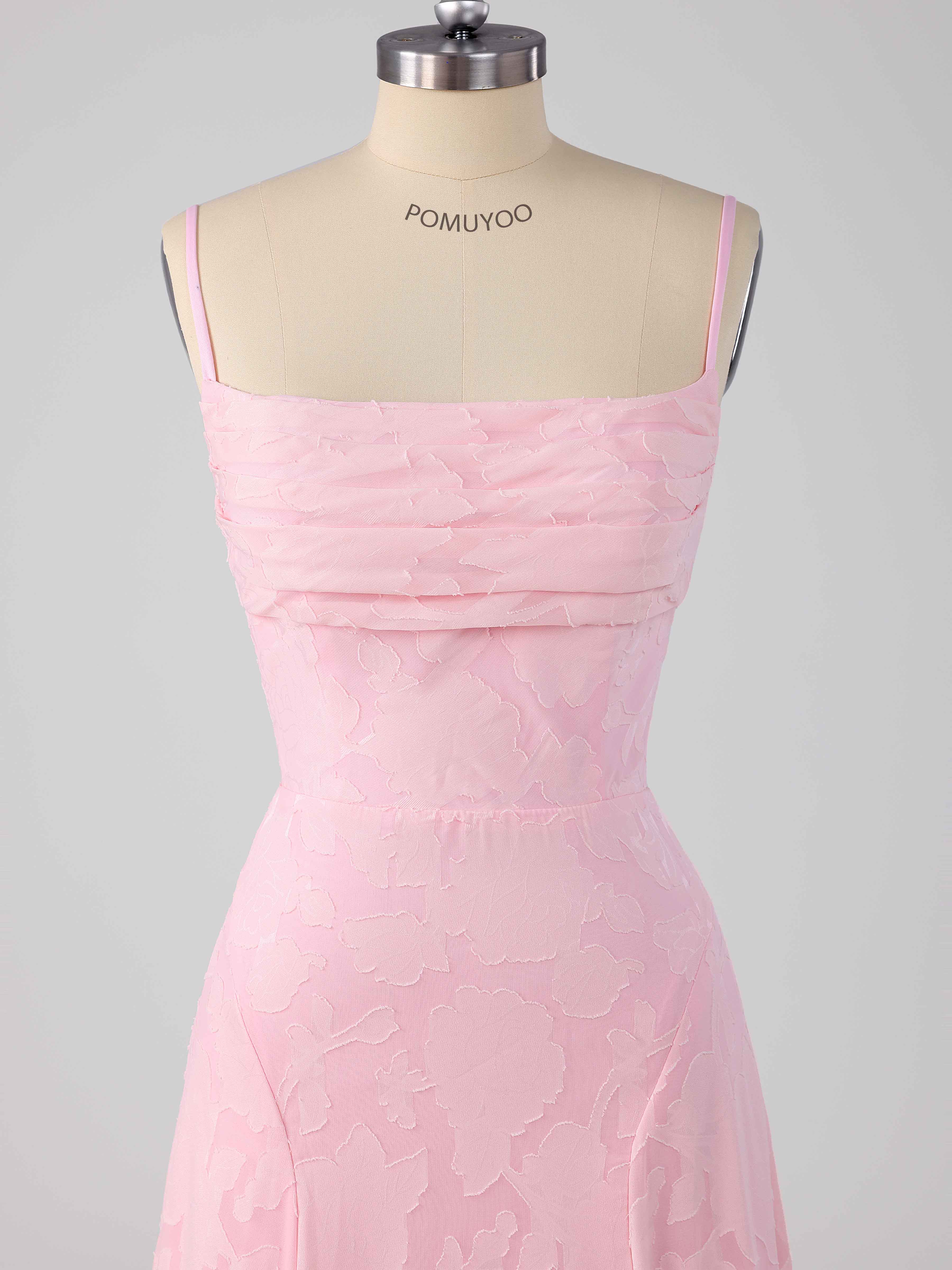 Robes De Demoiselle D'Honneur En Jacquard Mousseline À Dentelle