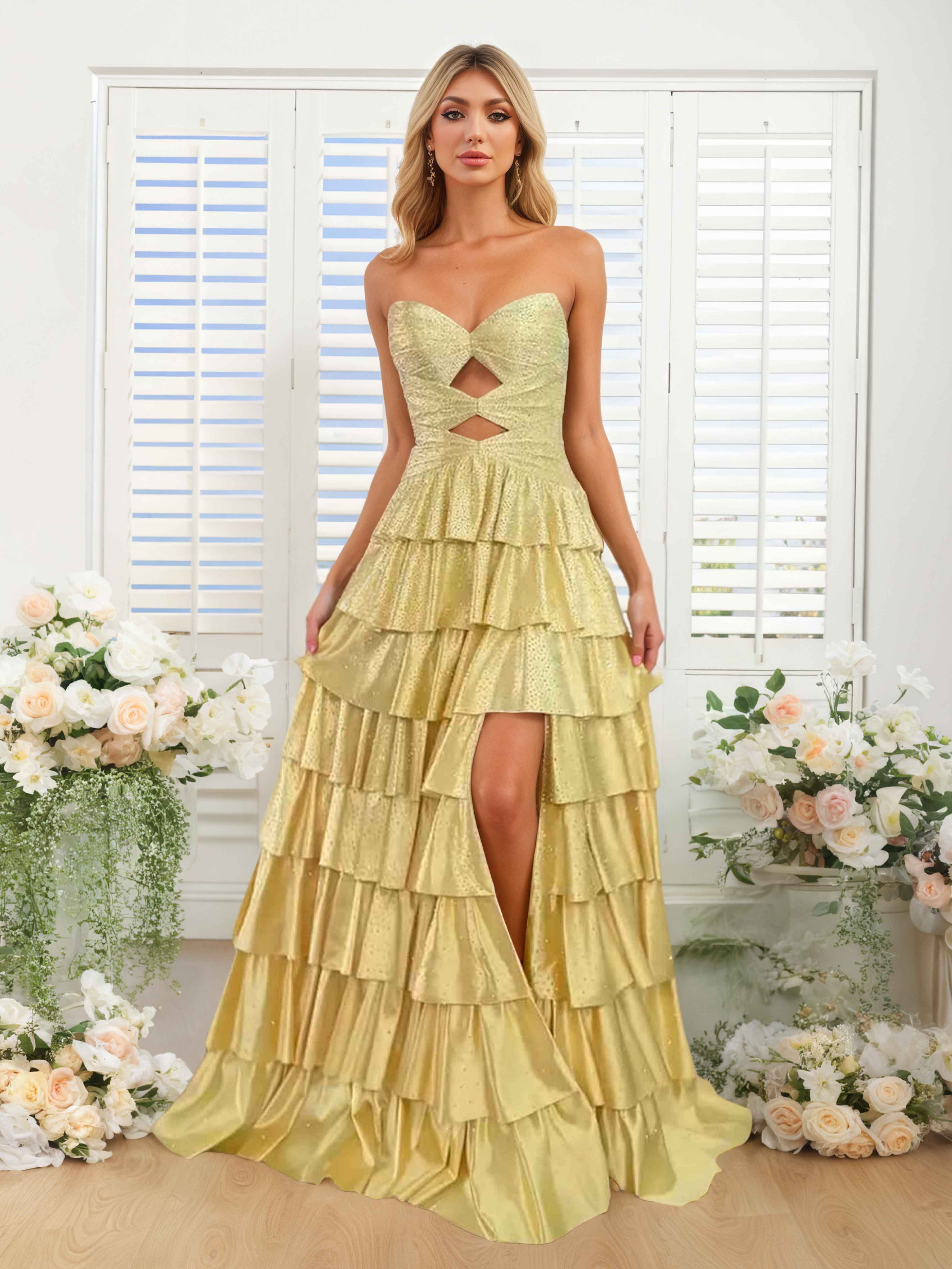 Robes De Demoiselle D'Honneur En Pailleté À Col En Coeur Briseida