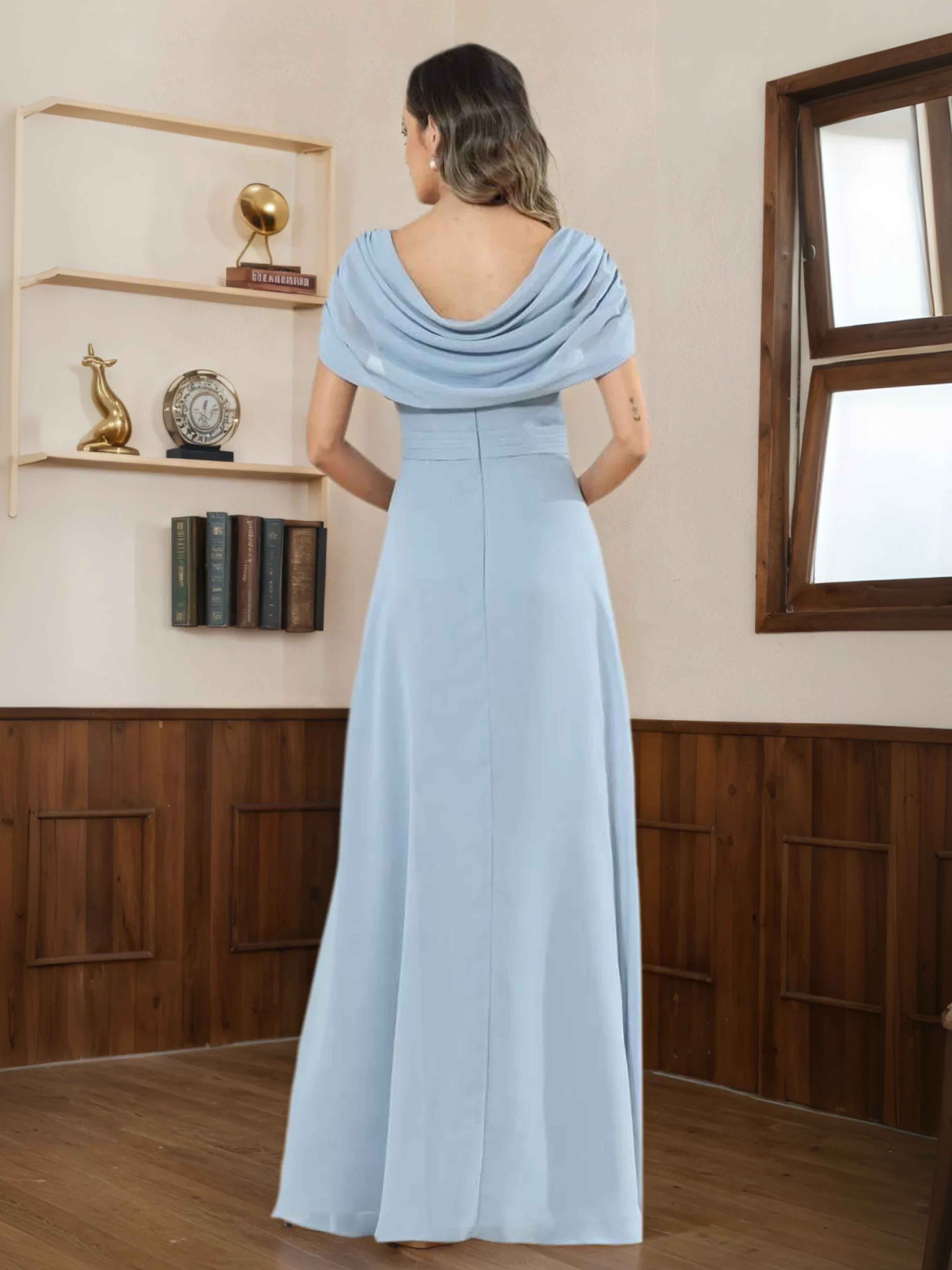 Robes Mère De La Mariée En Mousseline À Col Bénitier Perles Thalassa