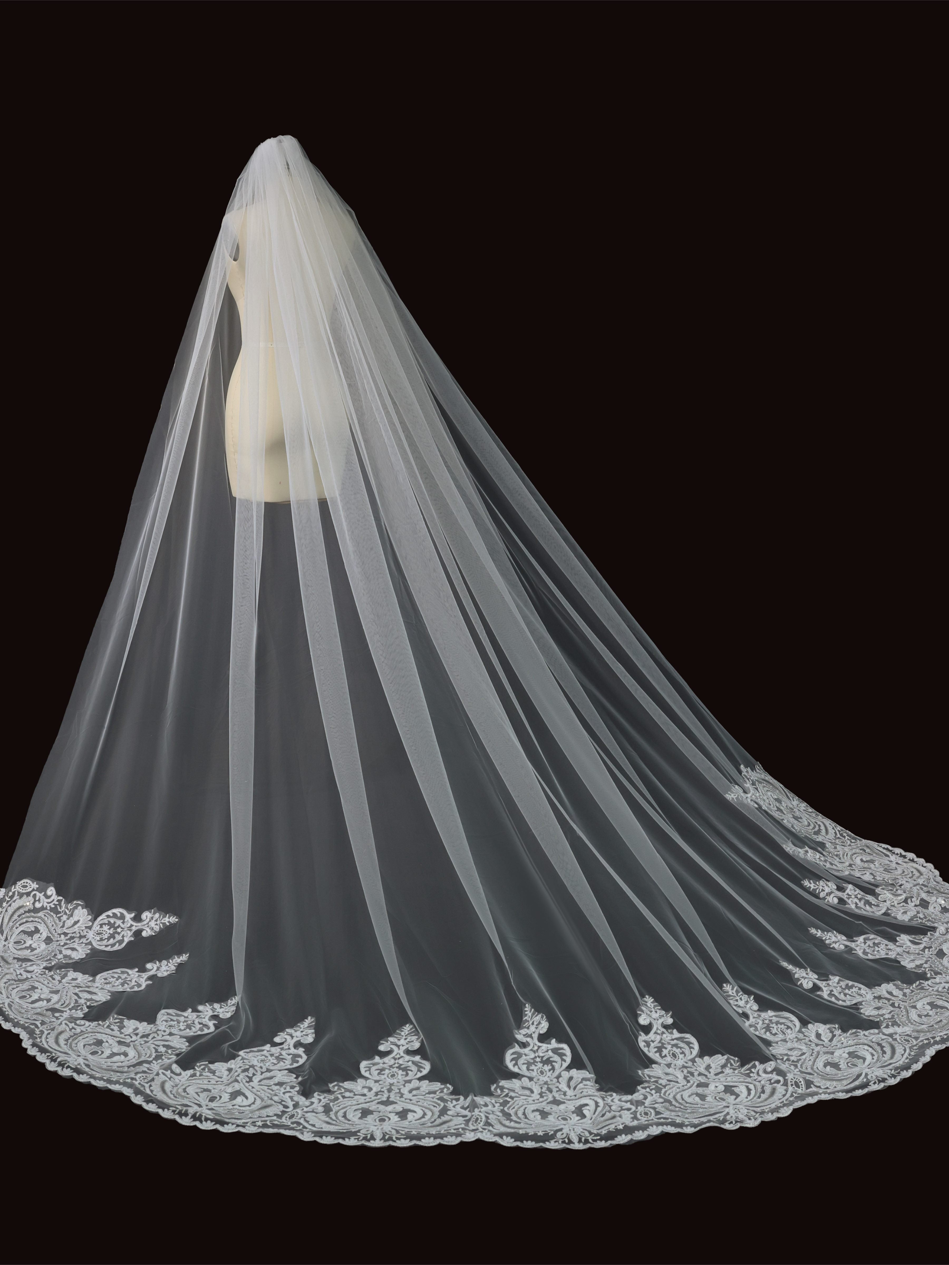 Voile De Mariée En Tulle Doux Avec Peigne