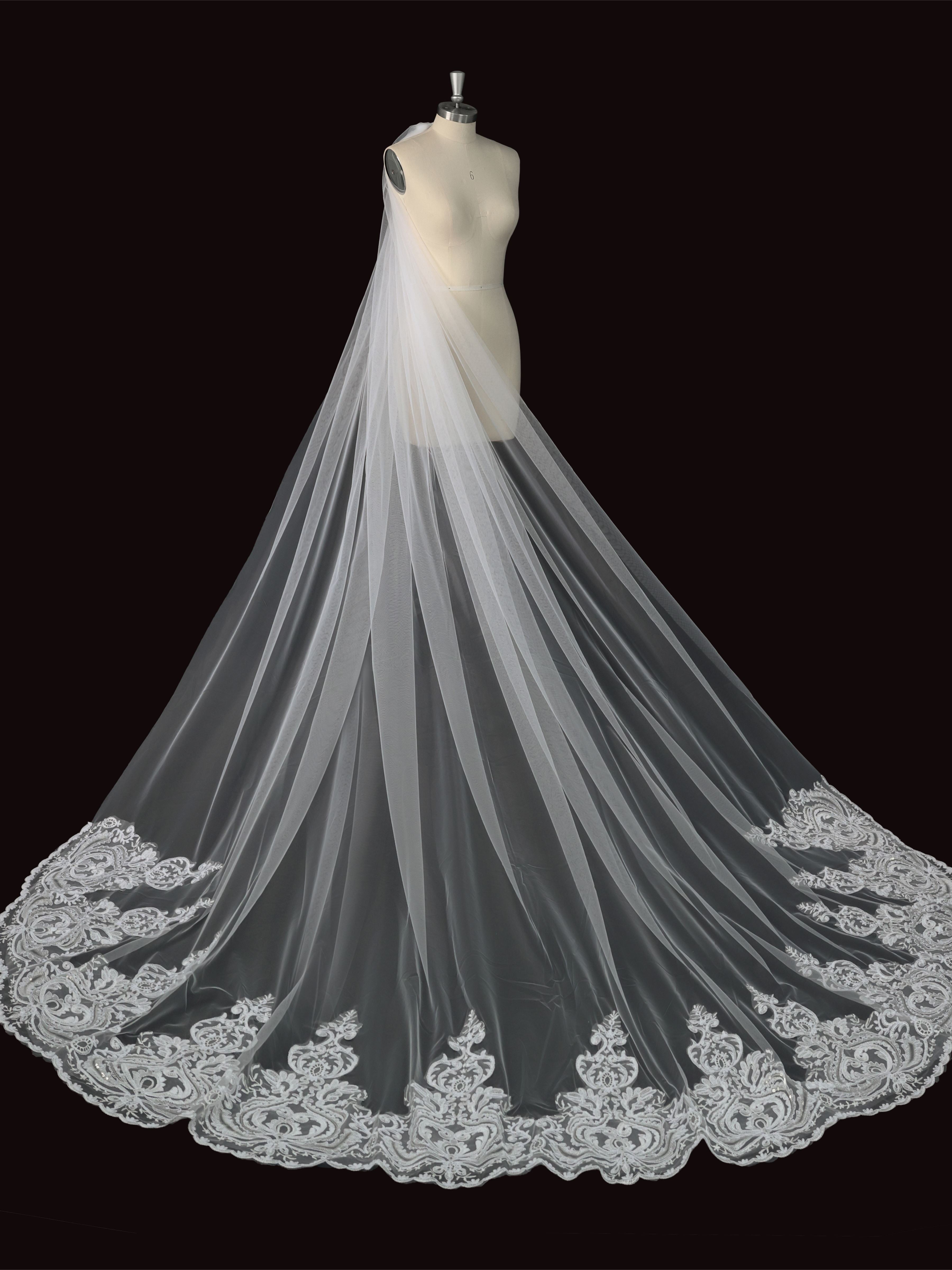 Voile De Mariée En Tulle Doux Avec Peigne