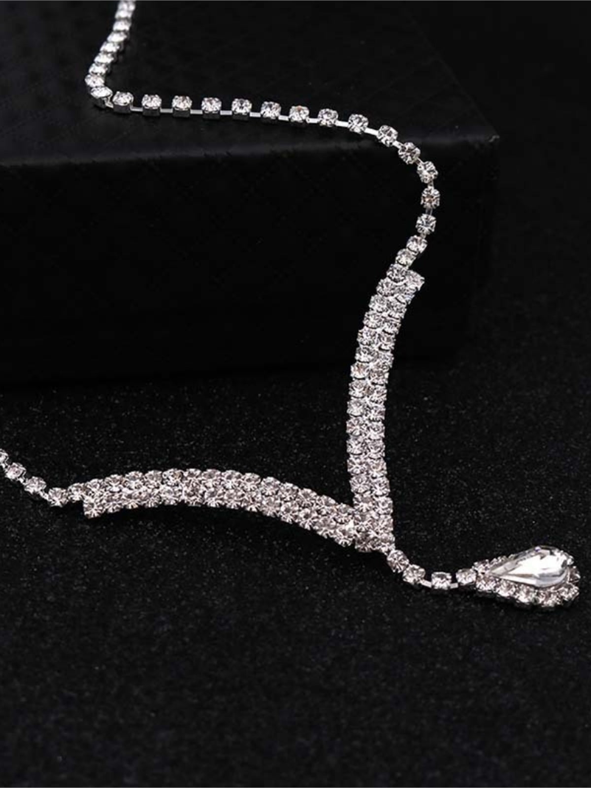 Parure De Bijoux En Cristal En Forme De V Et De Goutte