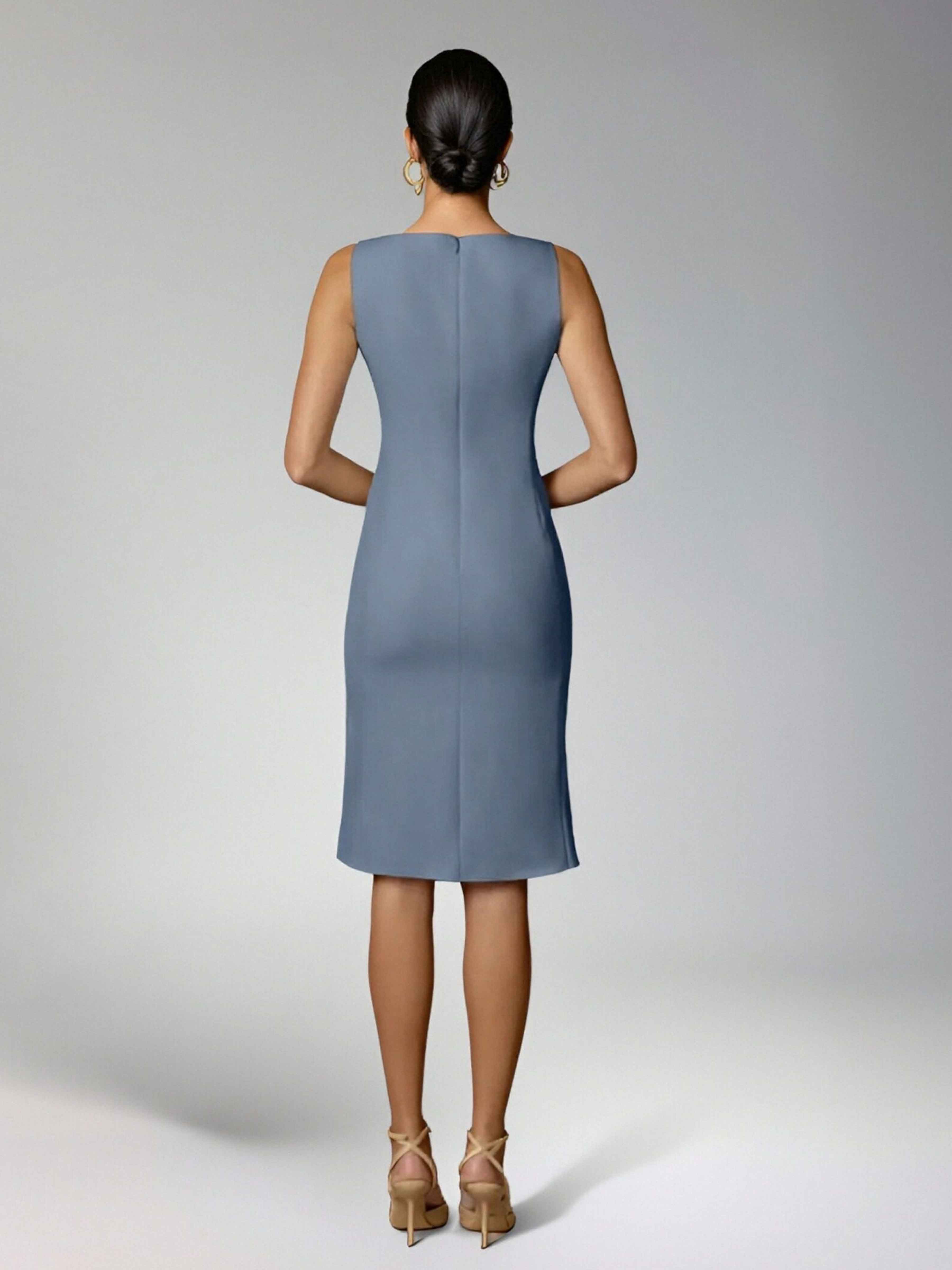Costume Robe À Raffiné Fermeture Éclair Arrière Longueur Aux Genoux