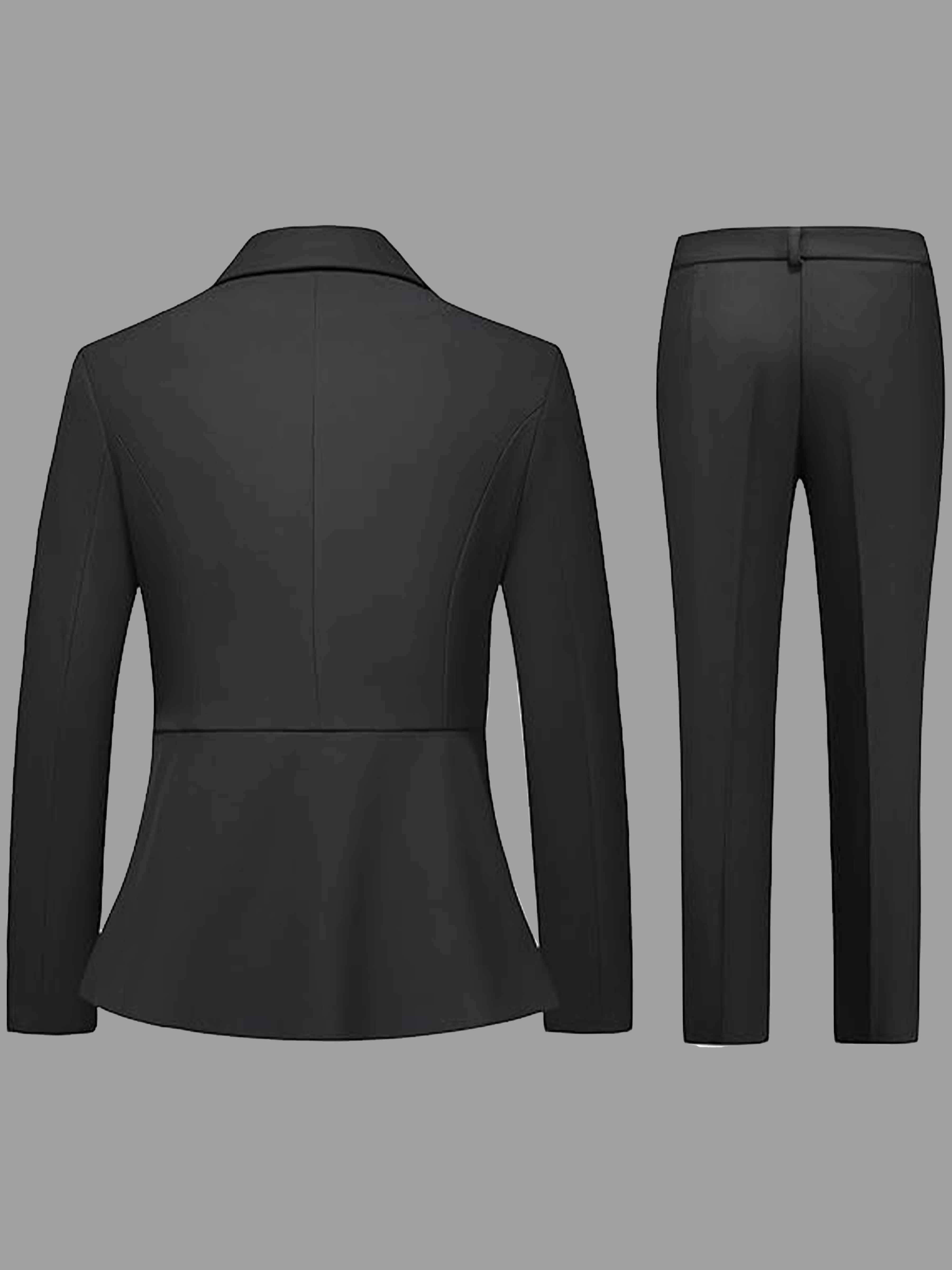 Costume Femme 2 Pièces À Pointue Revers Crantés Avec Ceinture Pour Invité