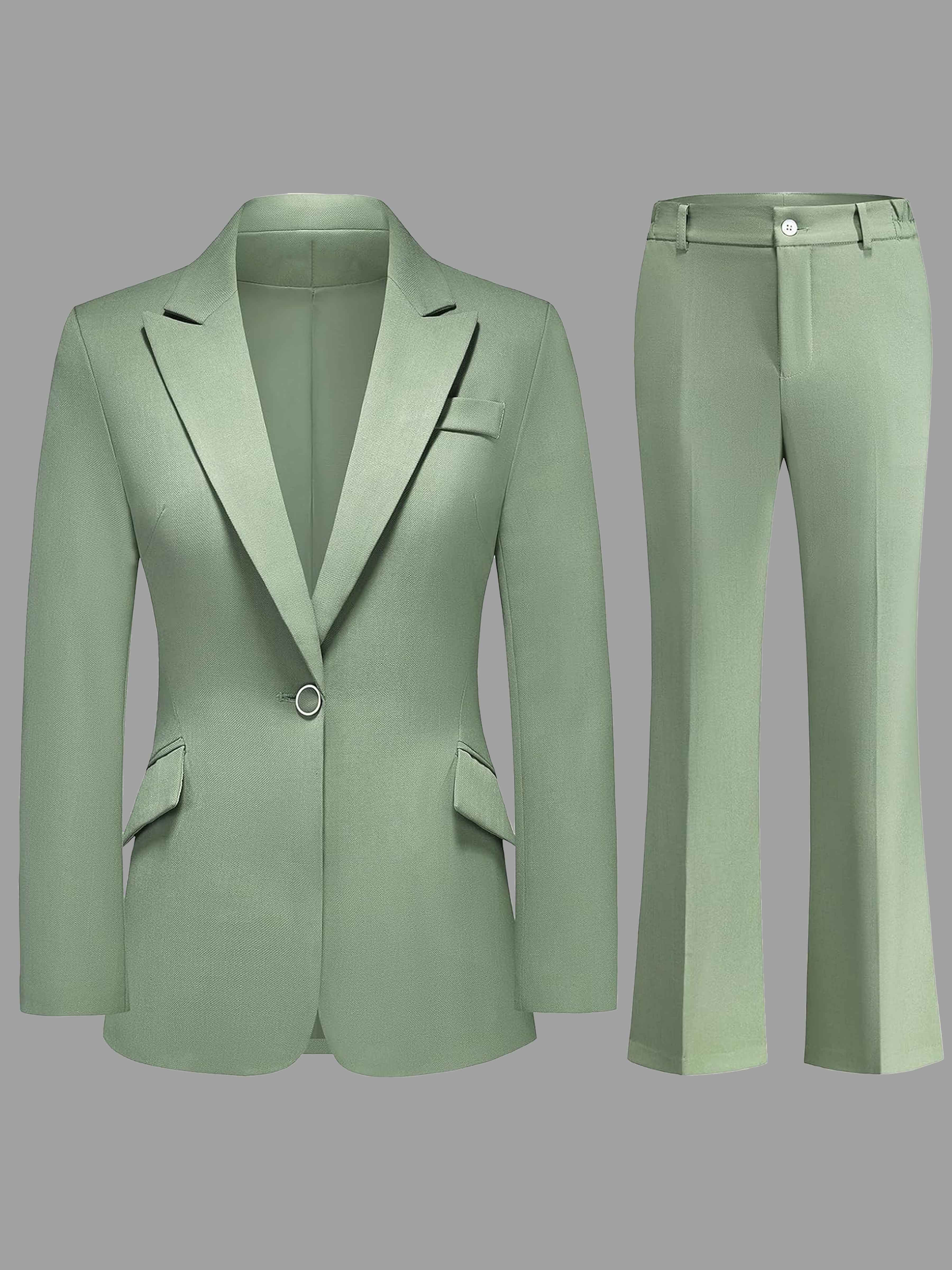 Costume Femme 2 Pièces À Lisse Revers Crantés Un Bouton Pour Invité