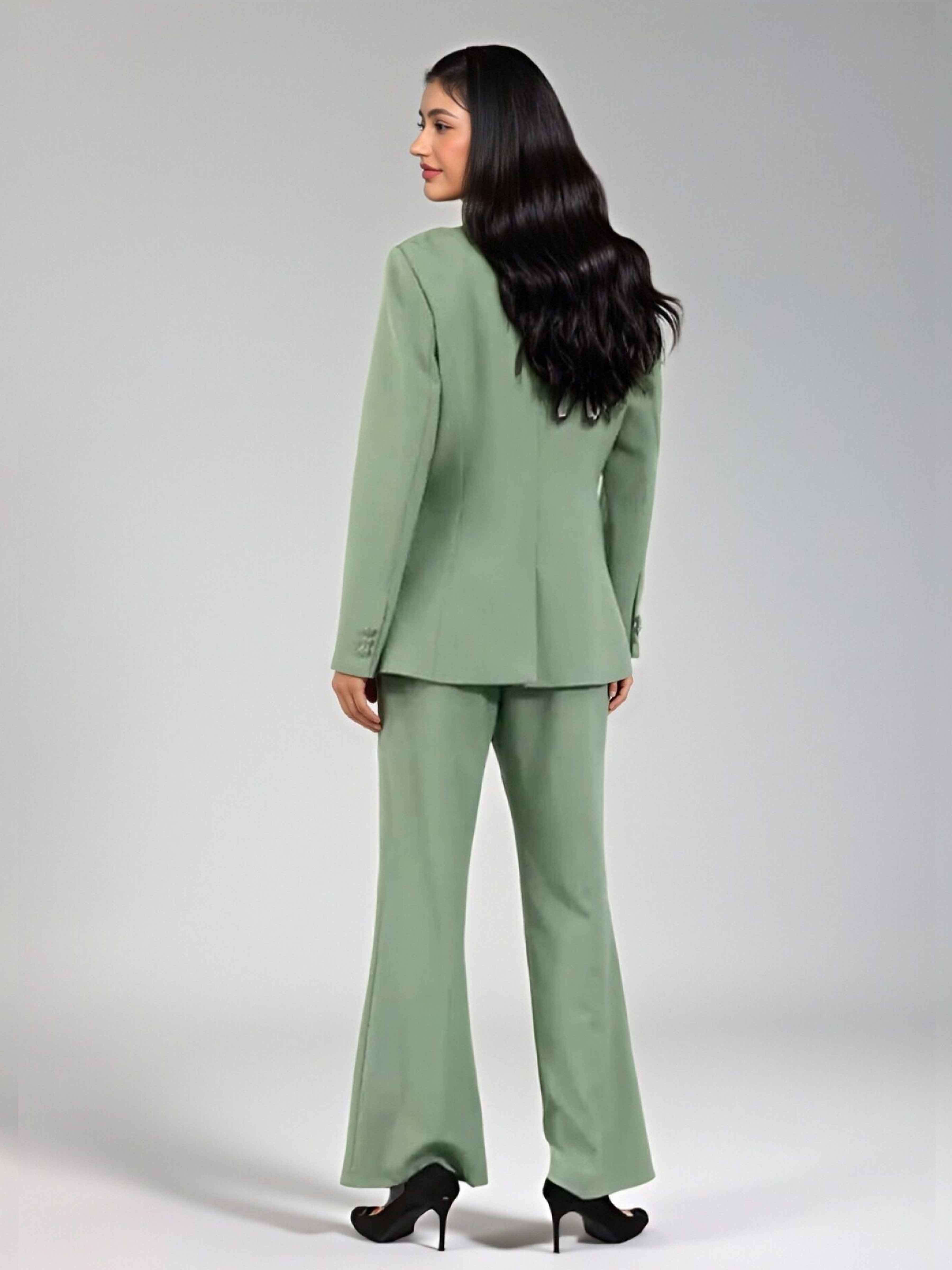 Costume Femme 2 Pièces À Élégante Uni Un Bouton Pour Invité