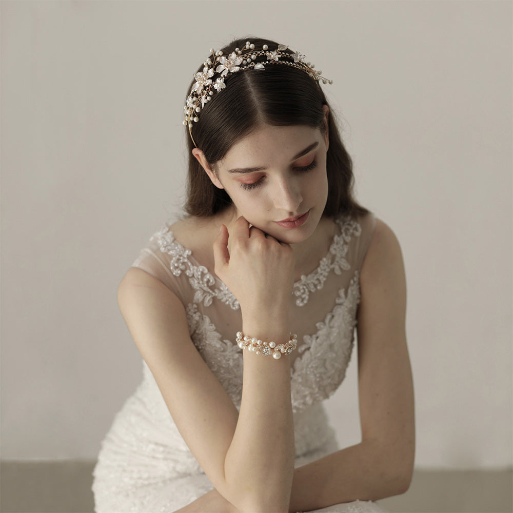 Accessoires De Poignet En Perles Mariée Et Demoiselles D’Honneur