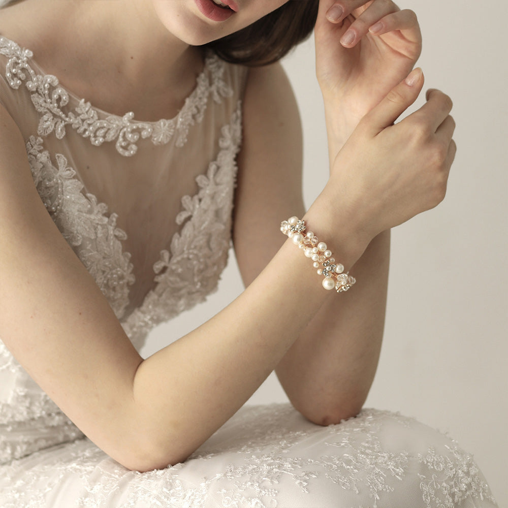Accessoires De Poignet En Perles Mariée Et Demoiselles D’Honneur