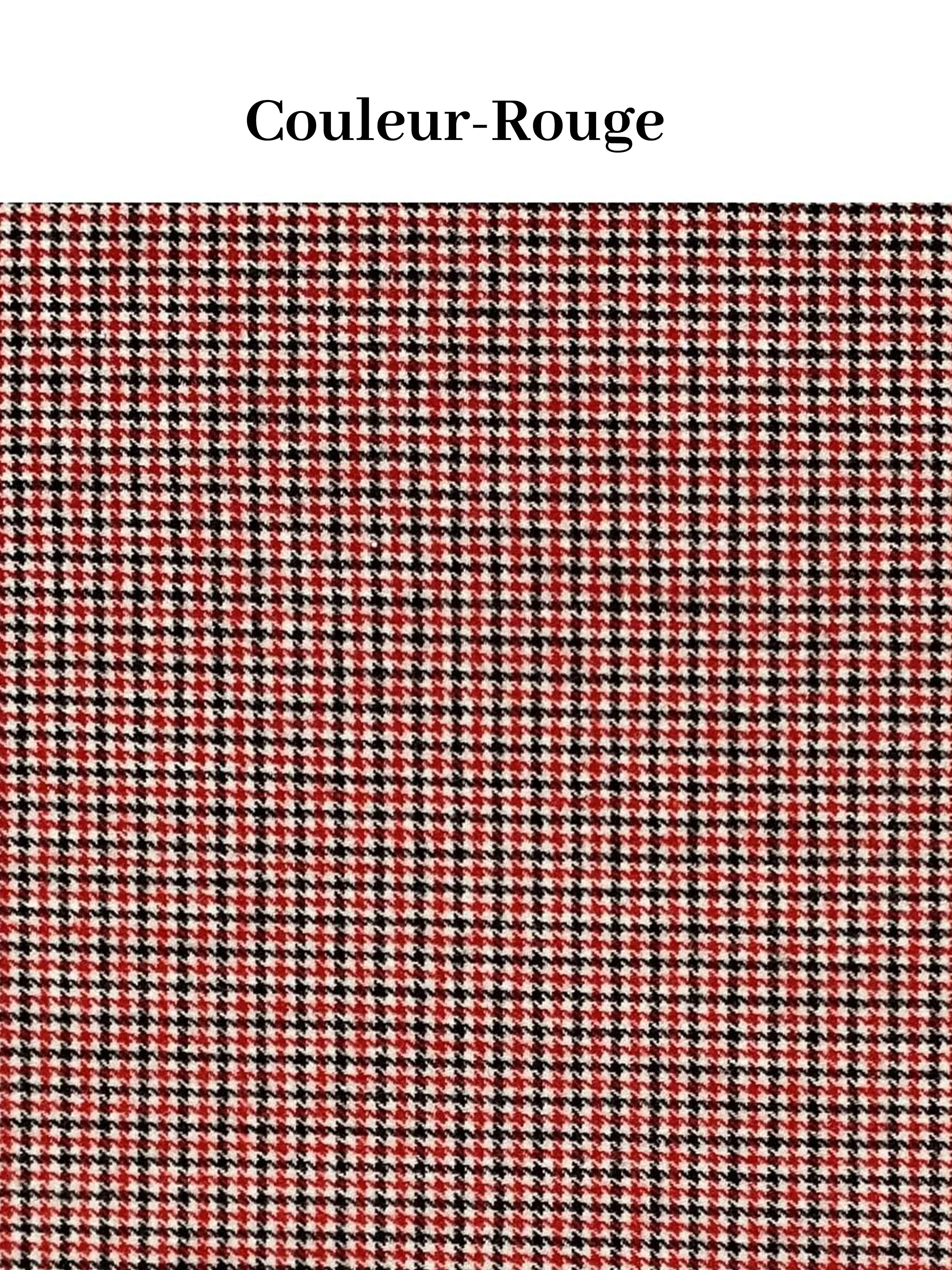 Costume Homme 3 Pièces À Motif Pied-De-Poule Revers Crantés Deux Boutons