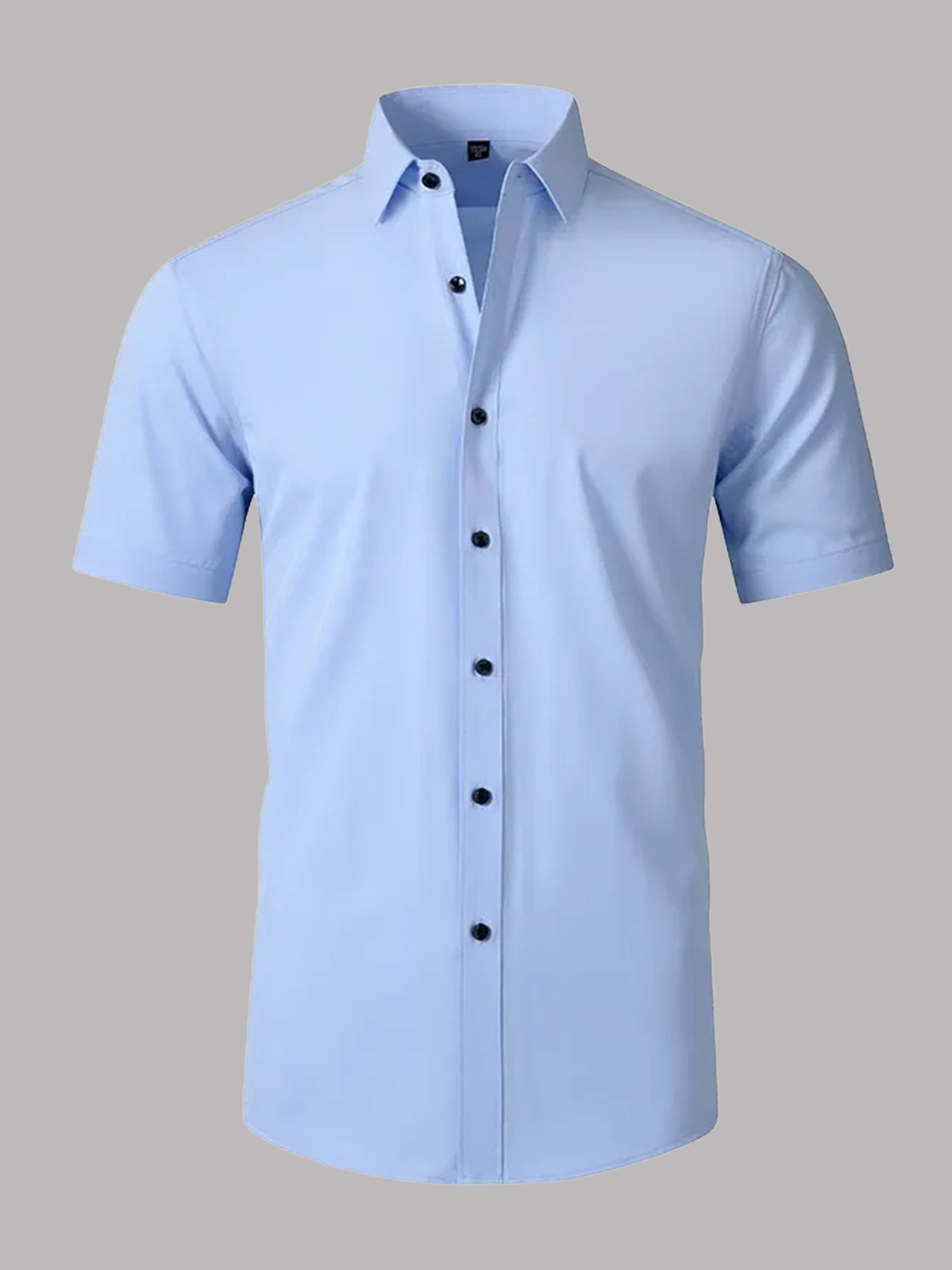 Chemise Extensible Sans Repassage À Manches Courtes Pour Homme Pour Mariage Et Bal De Fin D'Année