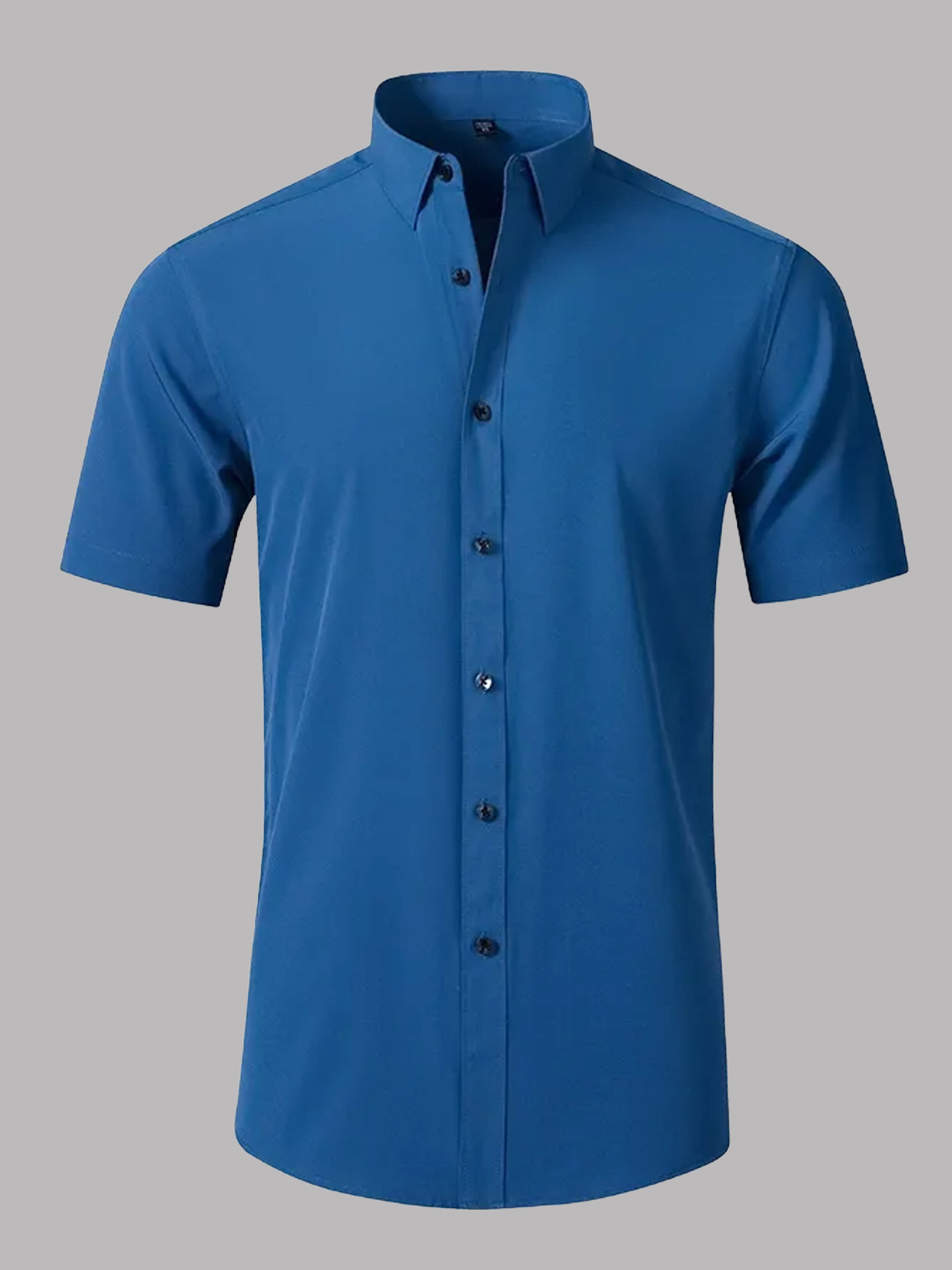 Chemise Extensible Sans Repassage À Manches Courtes Pour Homme Pour Mariage Et Bal De Fin D'Année